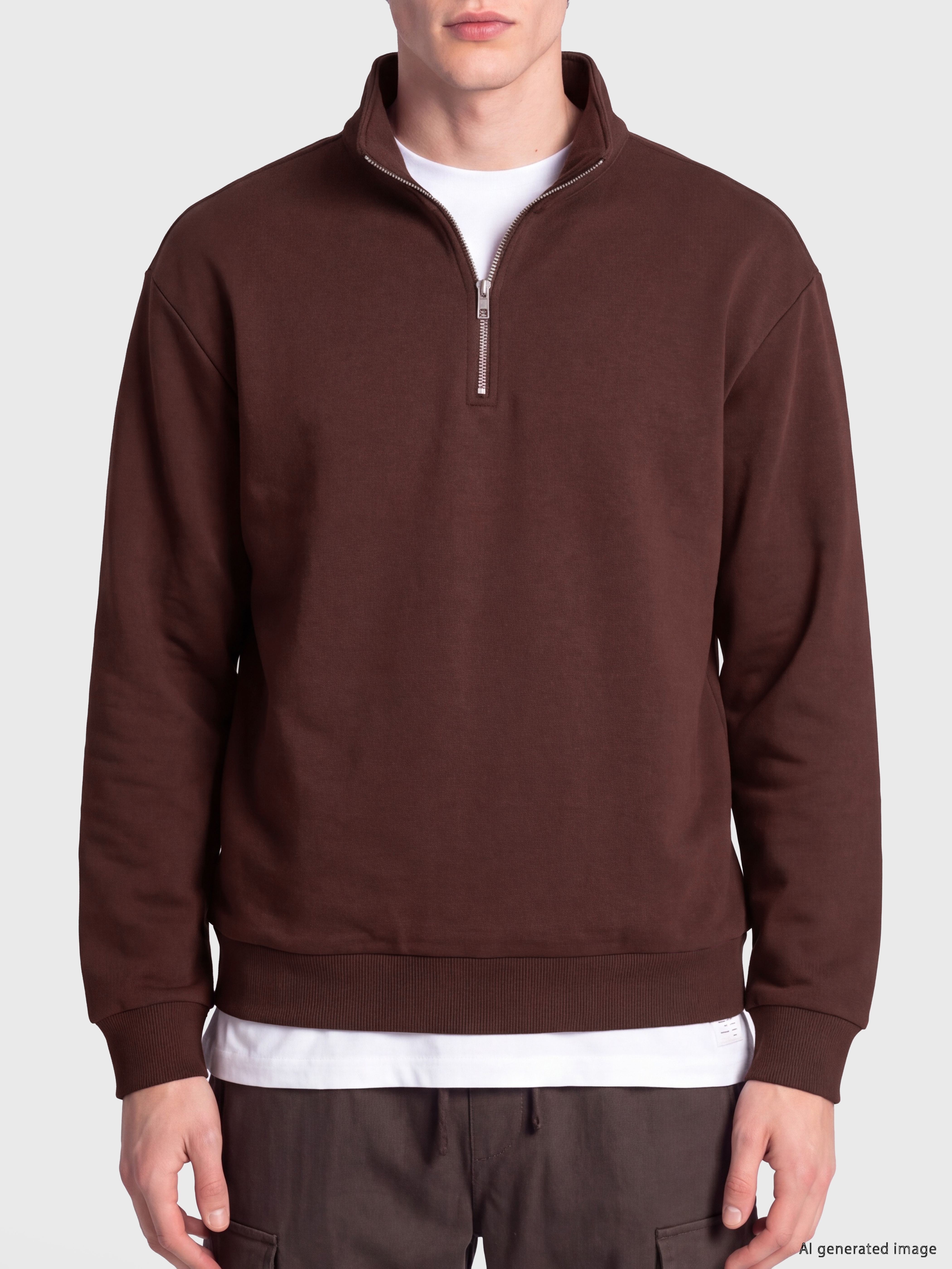XSIDE Dik Yaka Erkek Kalın Sweatshirt görsel 3