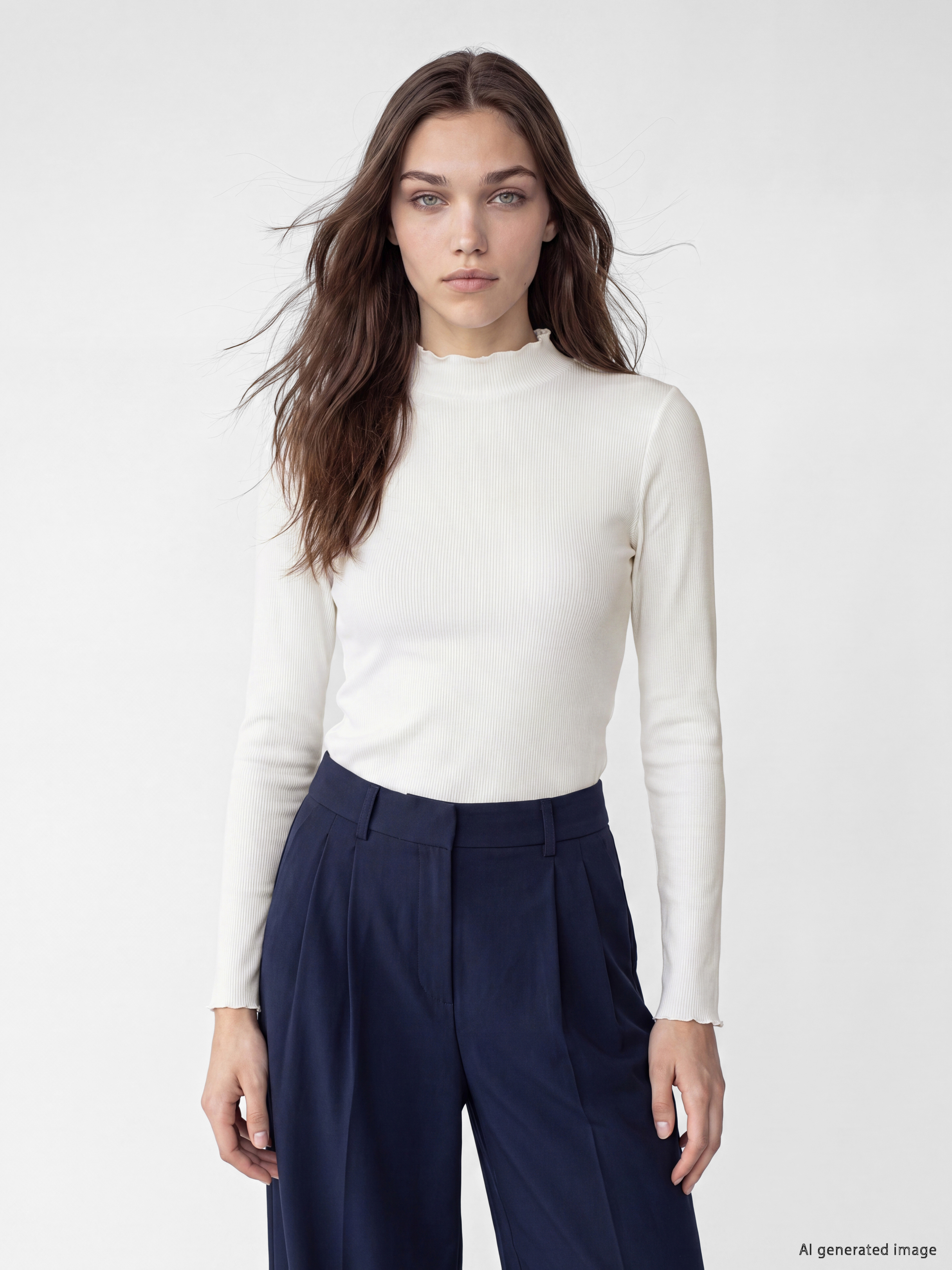LCW Modest Dik Yaka Kadın Fitilli Body