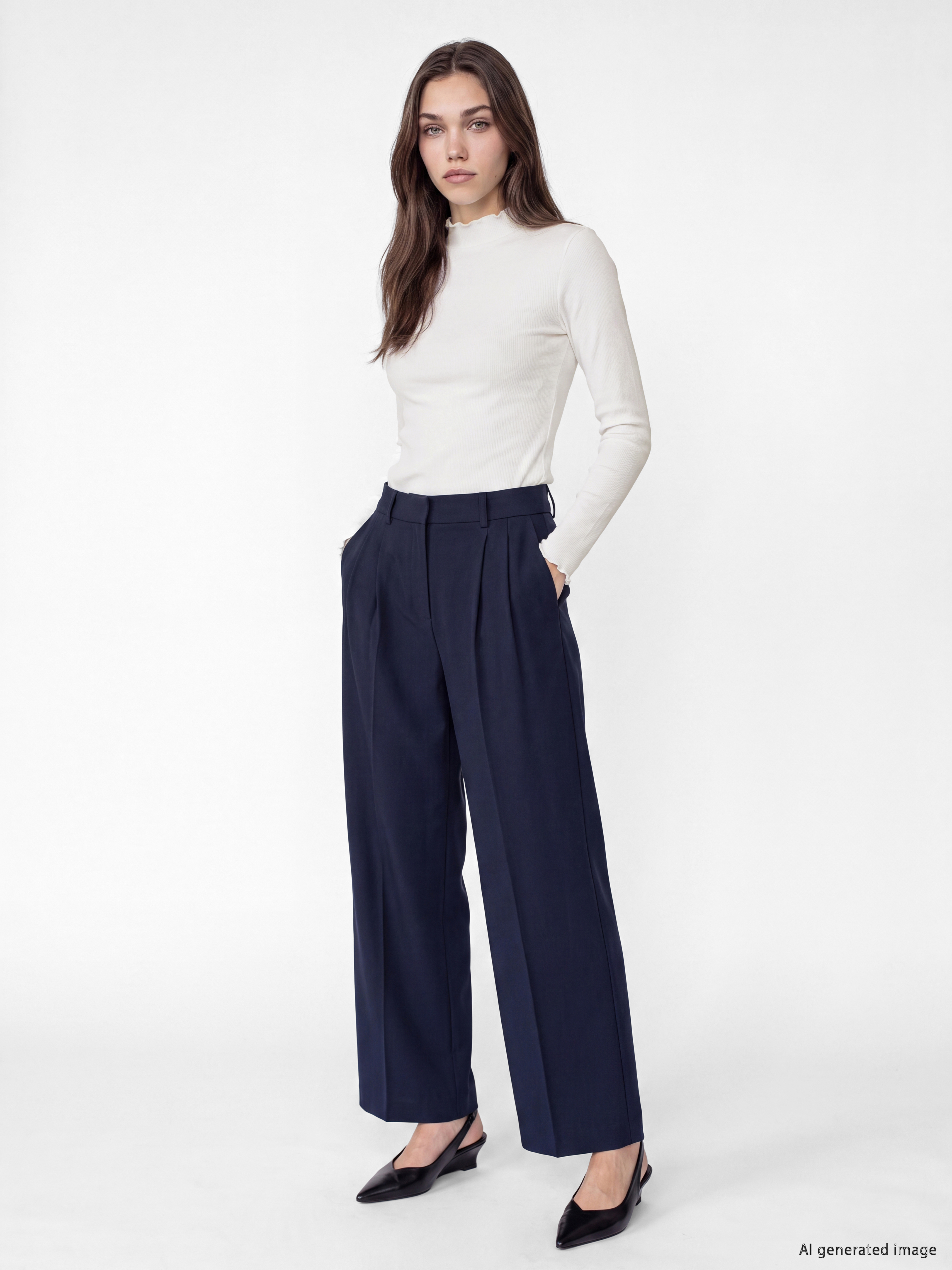 LCW Modest Dik Yaka Kadın Fitilli Body görsel 2
