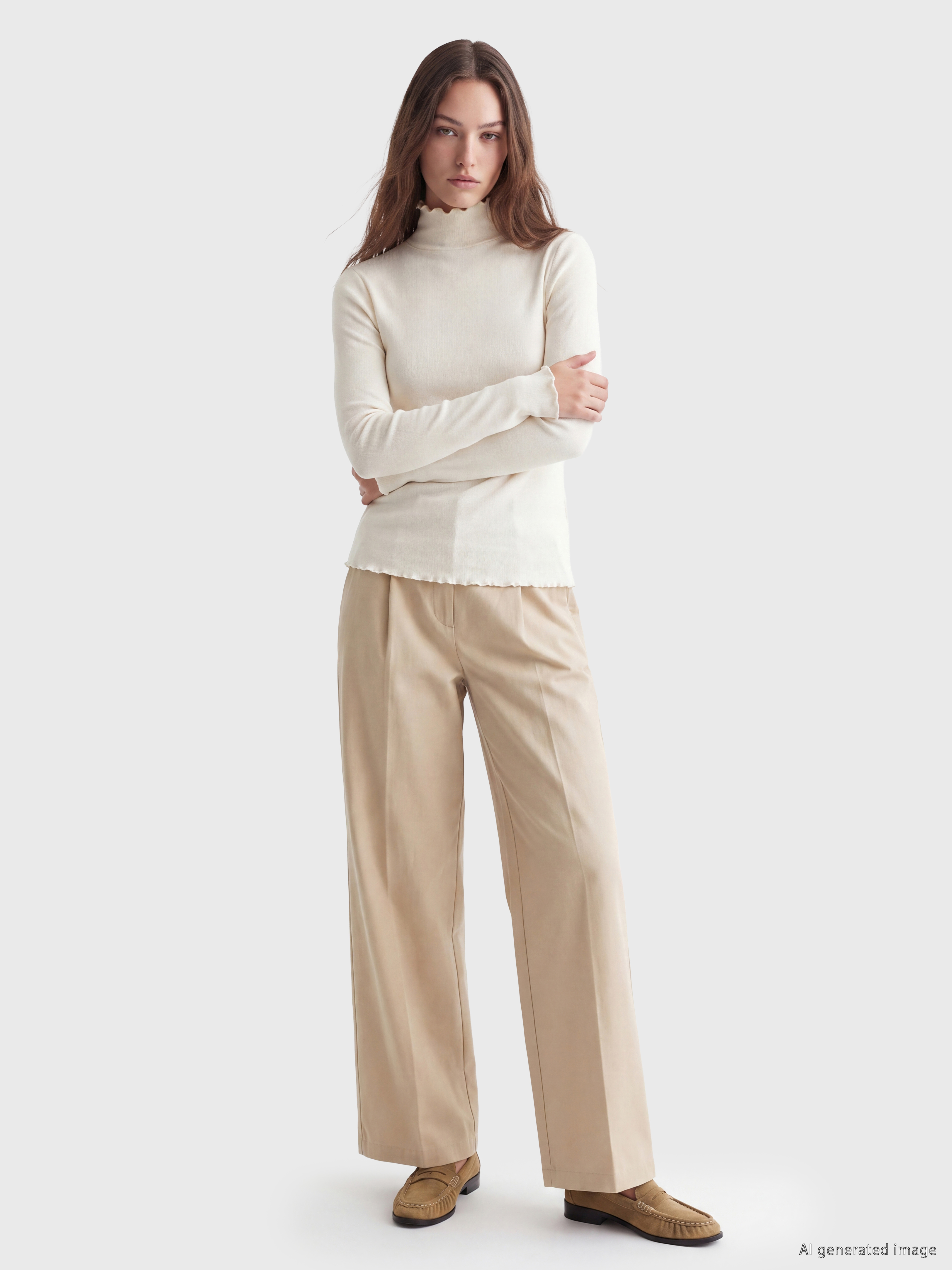 LCW Modest Dik Yaka Kadın Fitilli Body