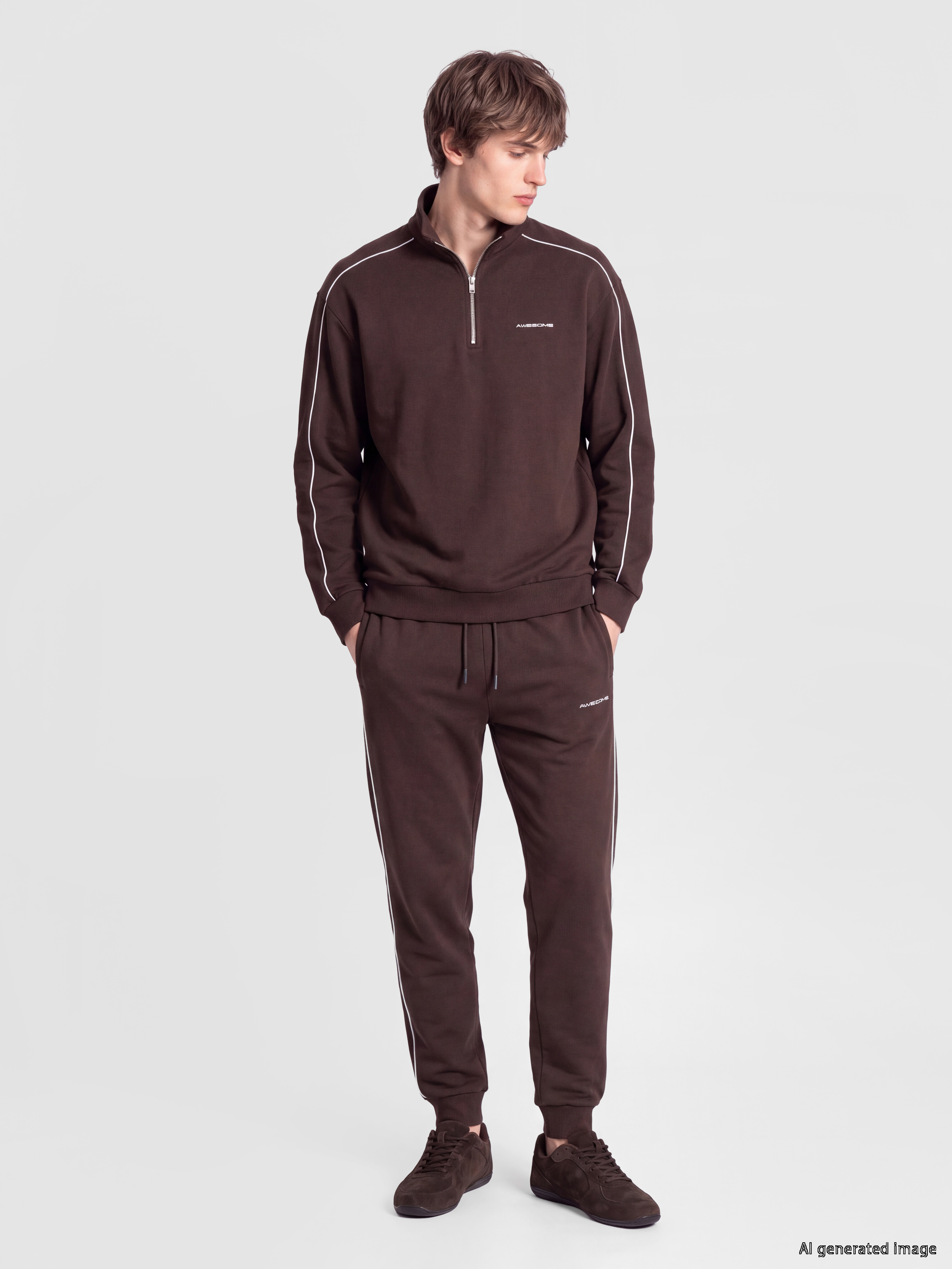 XSIDE Dik Yaka Baskılı Erkek Sweatshirt görsel 2