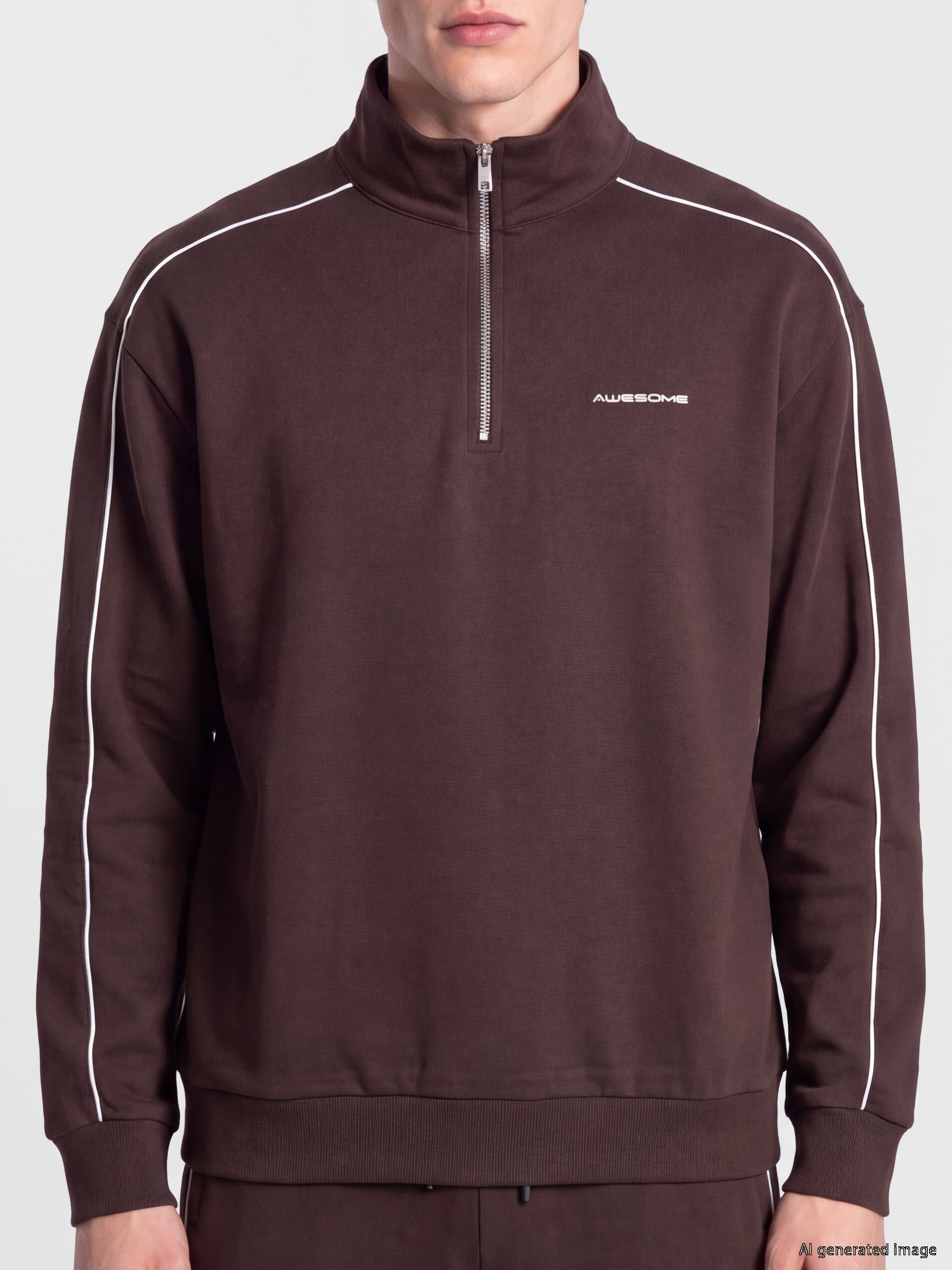 XSIDE Dik Yaka Baskılı Erkek Sweatshirt görsel 3