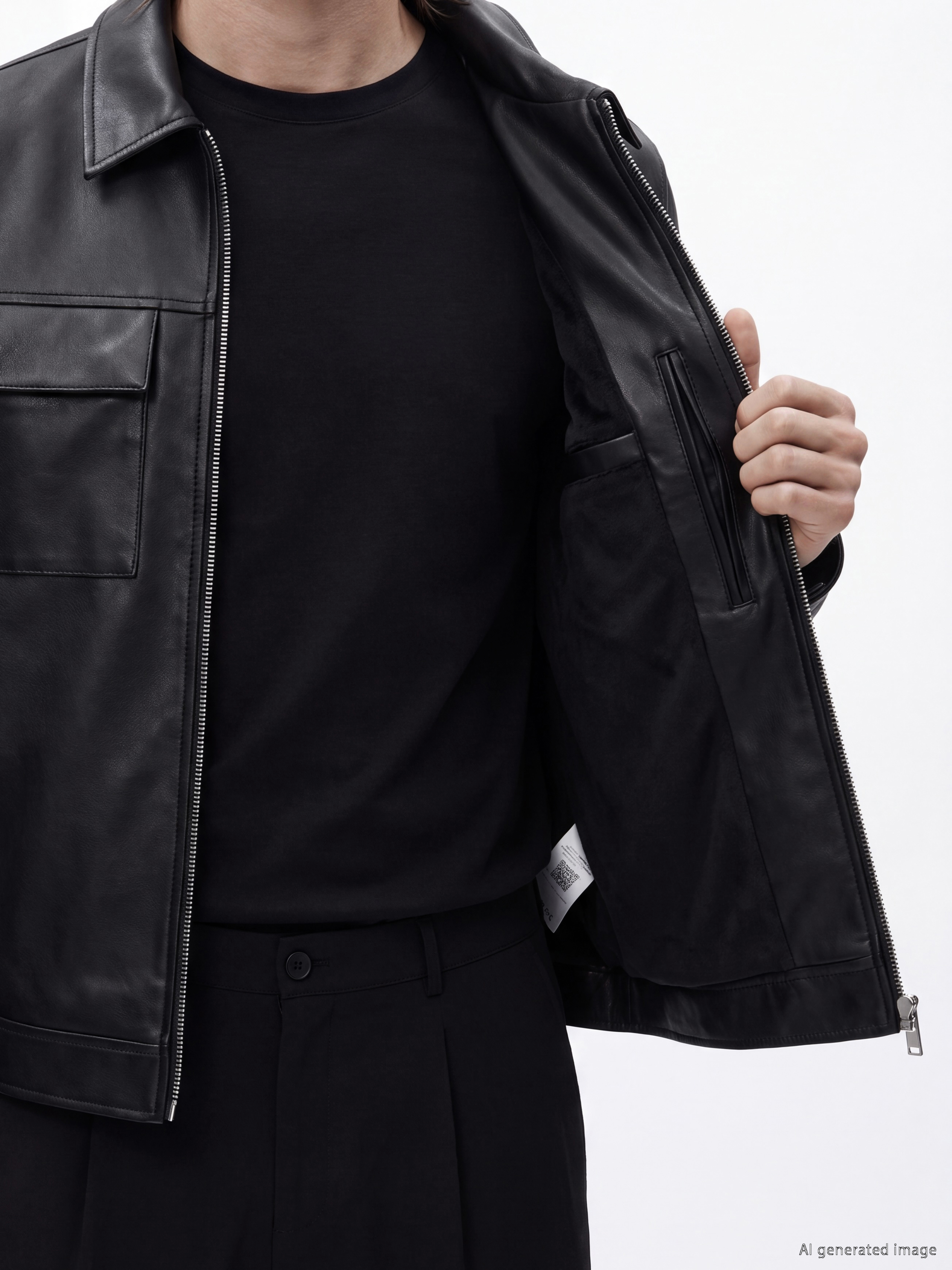 SOUTHBLUE Regular Fit Erkek Deri Görünümlü Mont görsel 4