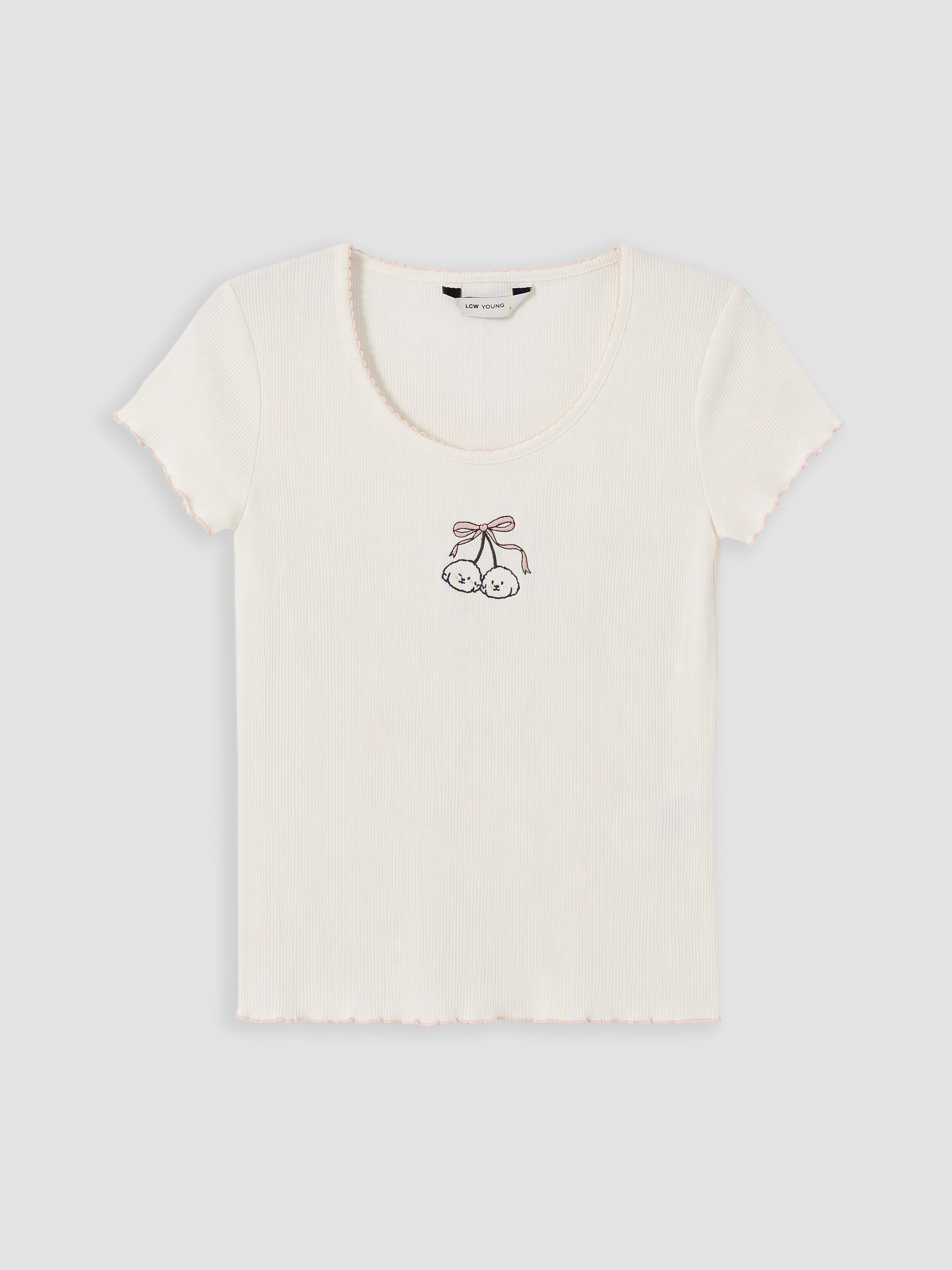 LCW Young U Yaka Nakışlı Pijama Takım görsel 6