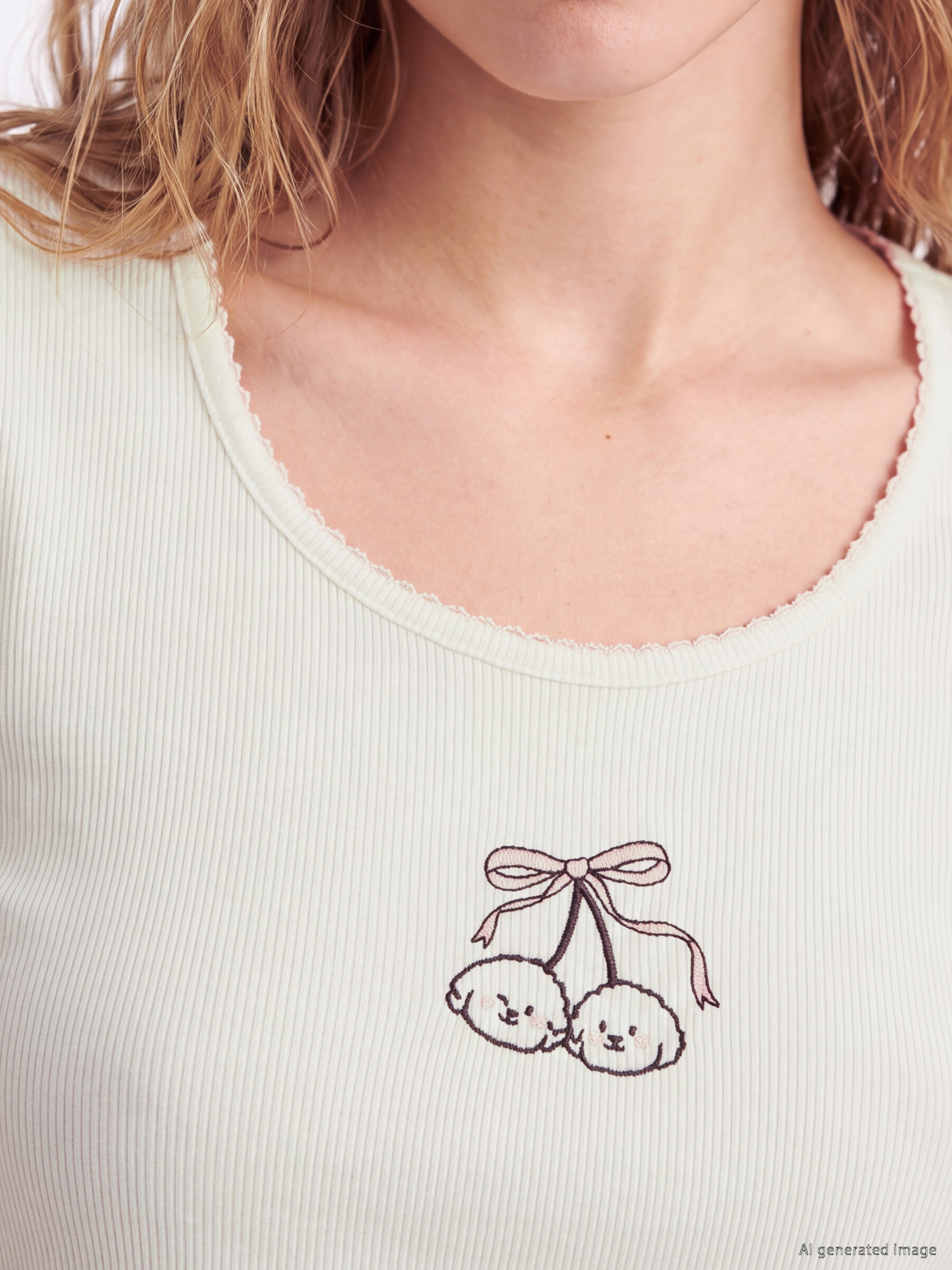 LCW Young U Yaka Nakışlı Pijama Takım görsel 3