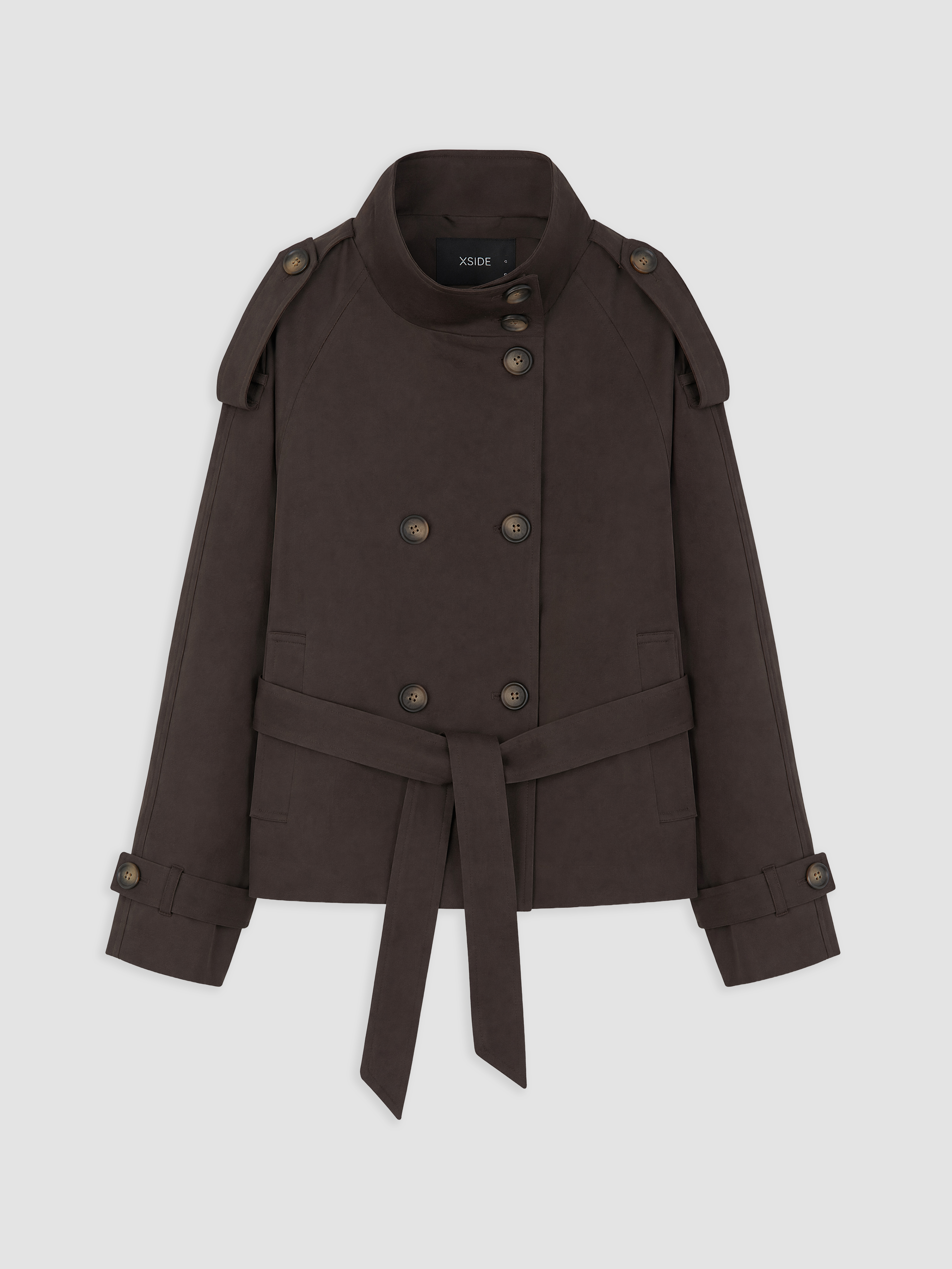 XSIDE Dik Yaka Oversize Kadın Trençkot görsel 5
