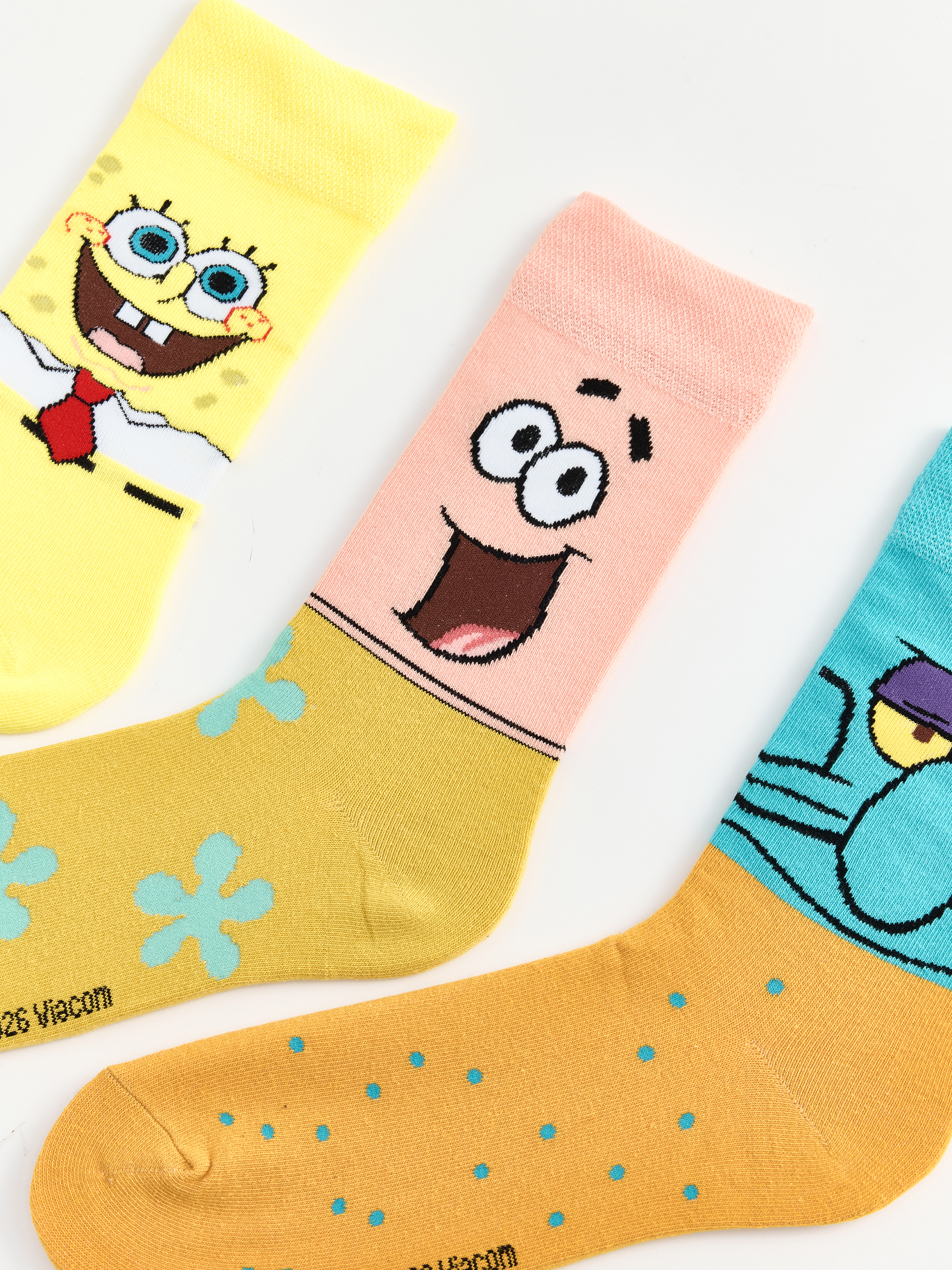 LCW ACCESSORIES Sünger Bob Baskılı Erkek Çorap 3'lü Paket görsel 2