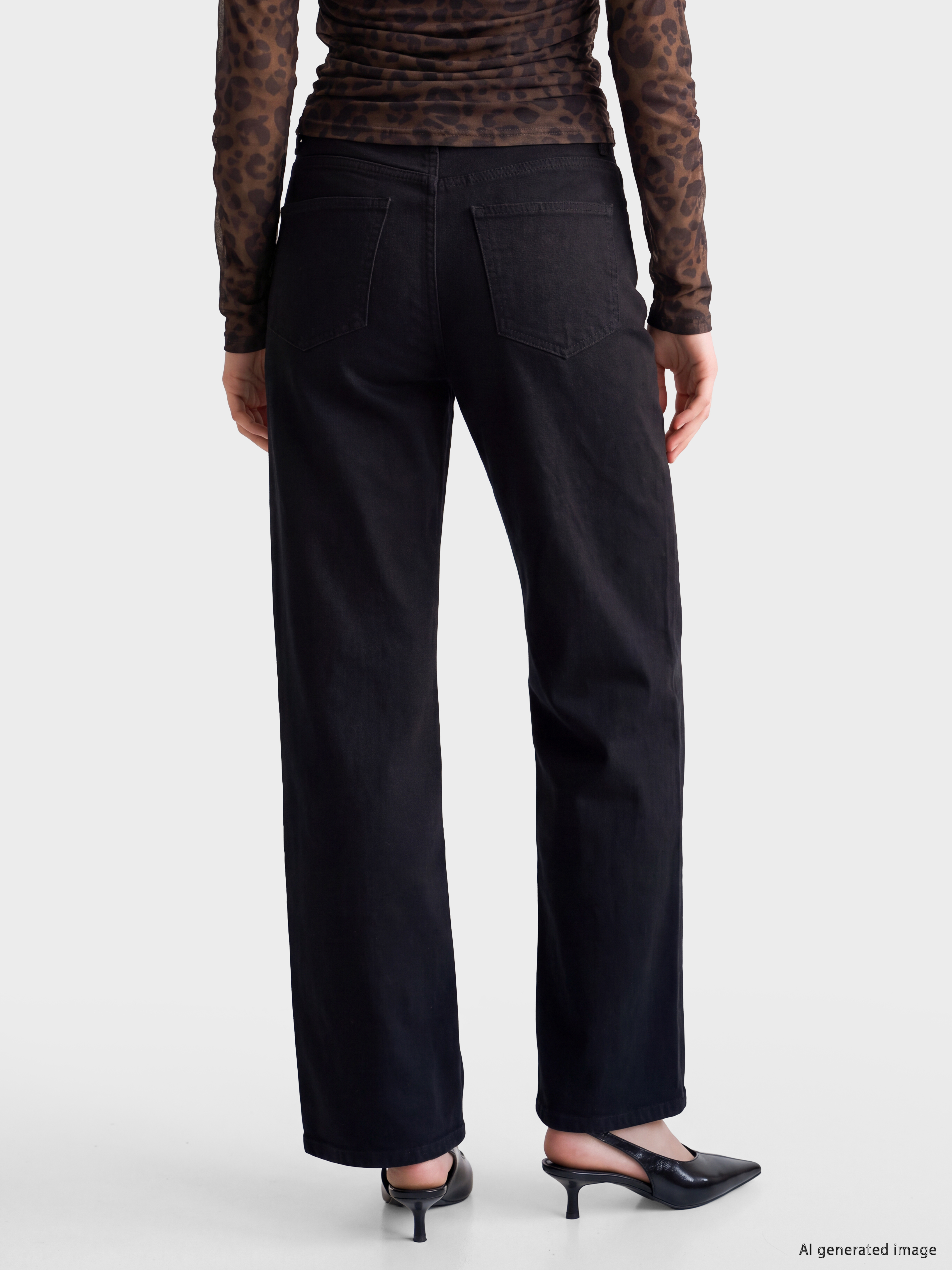 LCW Jeans Yüksek Bel Wideleg Kadın Jean Pantolon görsel 4