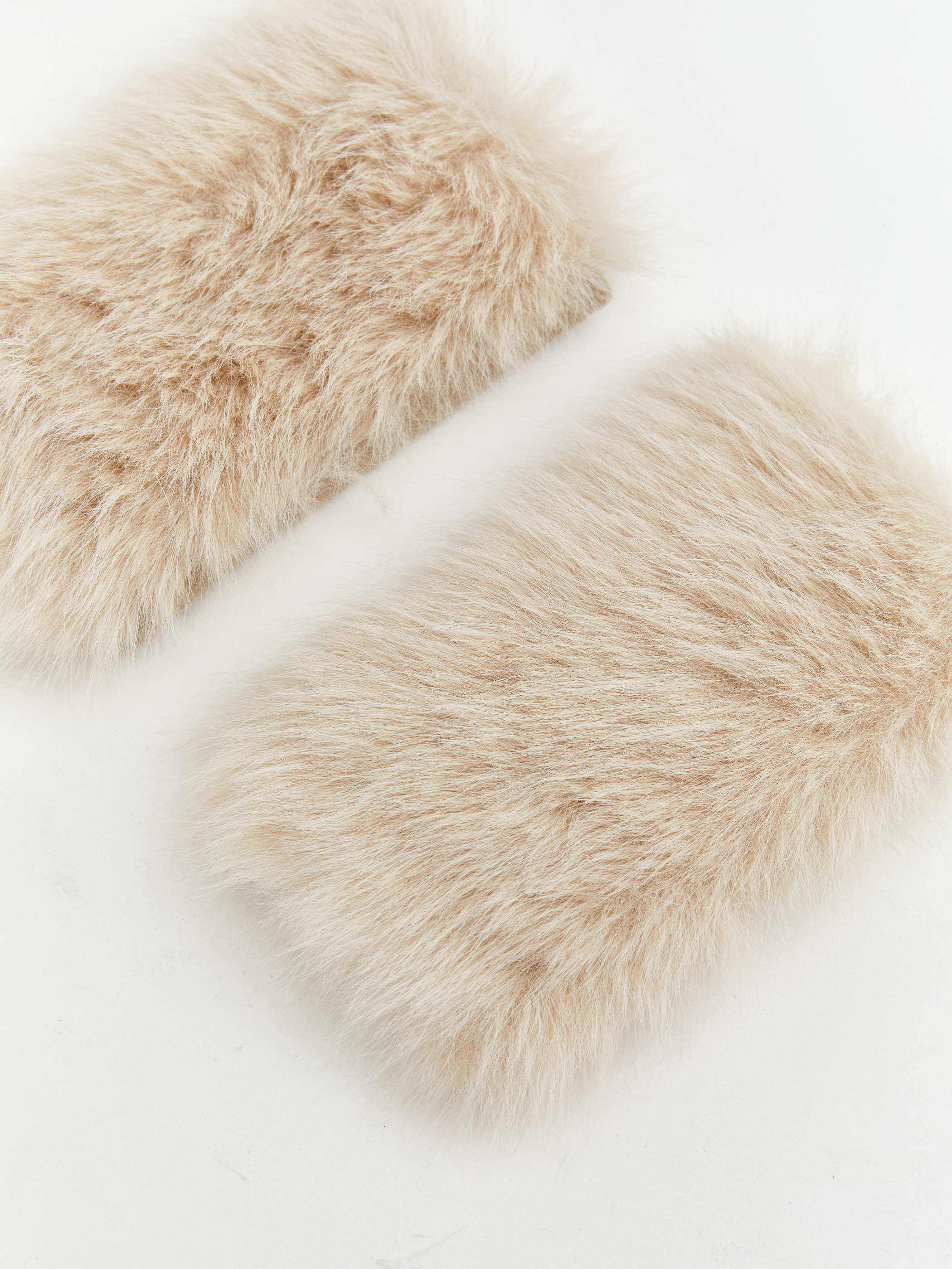 LCW ACCESSORIES Suni Kürk Görünümlü Kadın Parmaksız Eldiven görsel 3