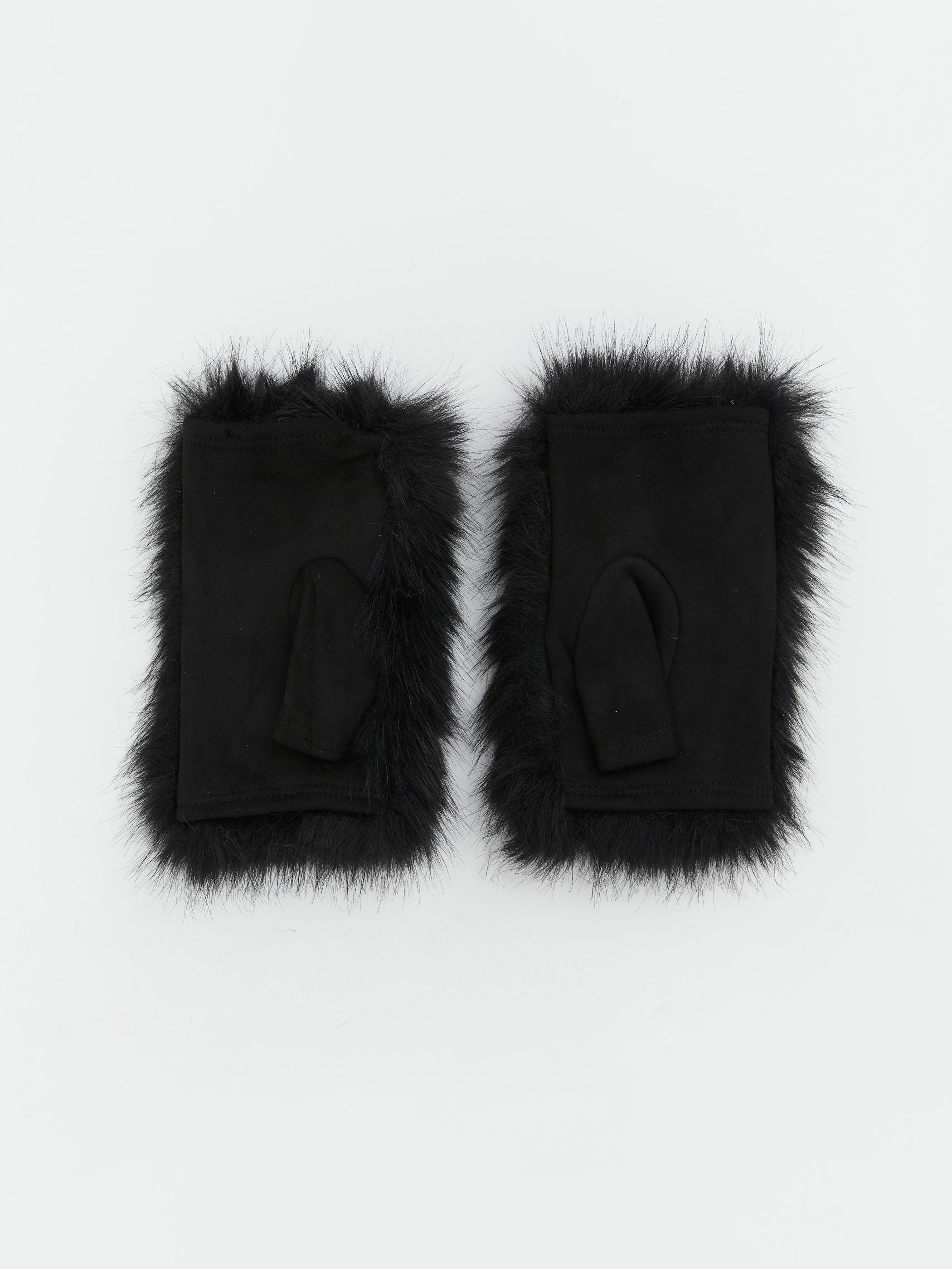 LCW ACCESSORIES Suni Kürk Görünümlü Kadın Parmaksız Eldiven görsel 2