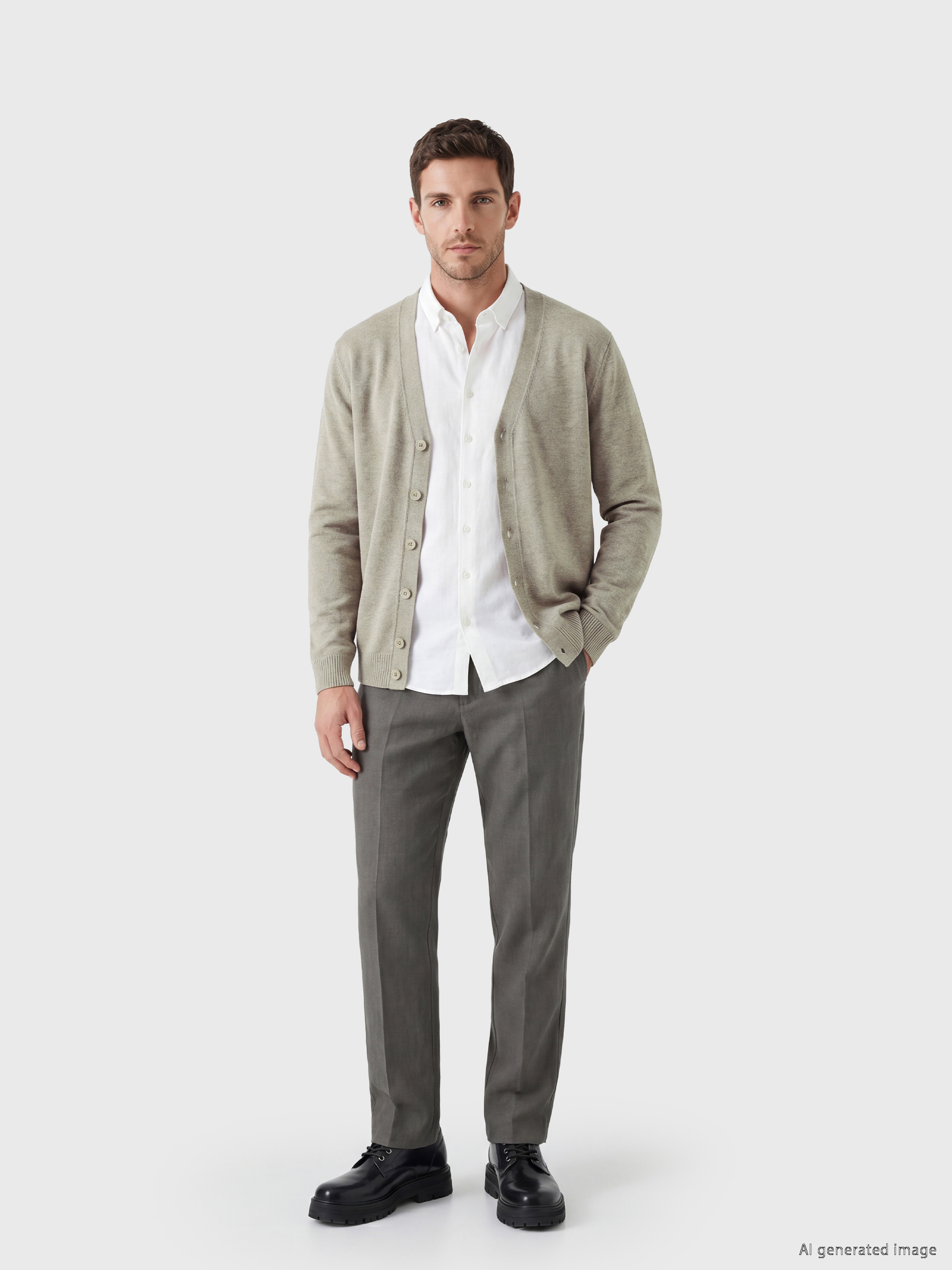 LCWAIKIKI Classic Regular Fit V Yaka Erkek Triko Hırka görsel 2