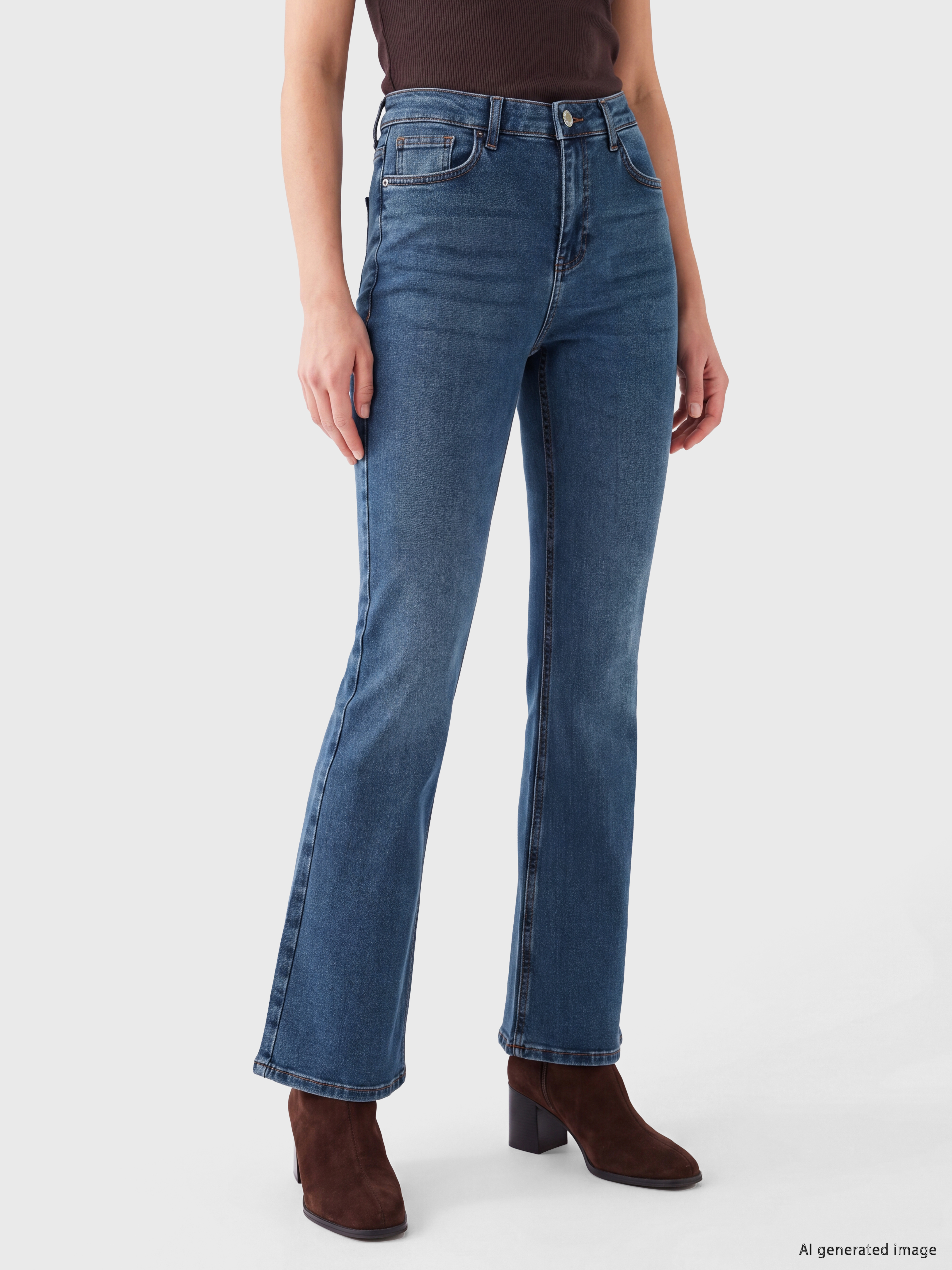 LCW Jeans Flare Kadın Jean Pantolon görsel 2
