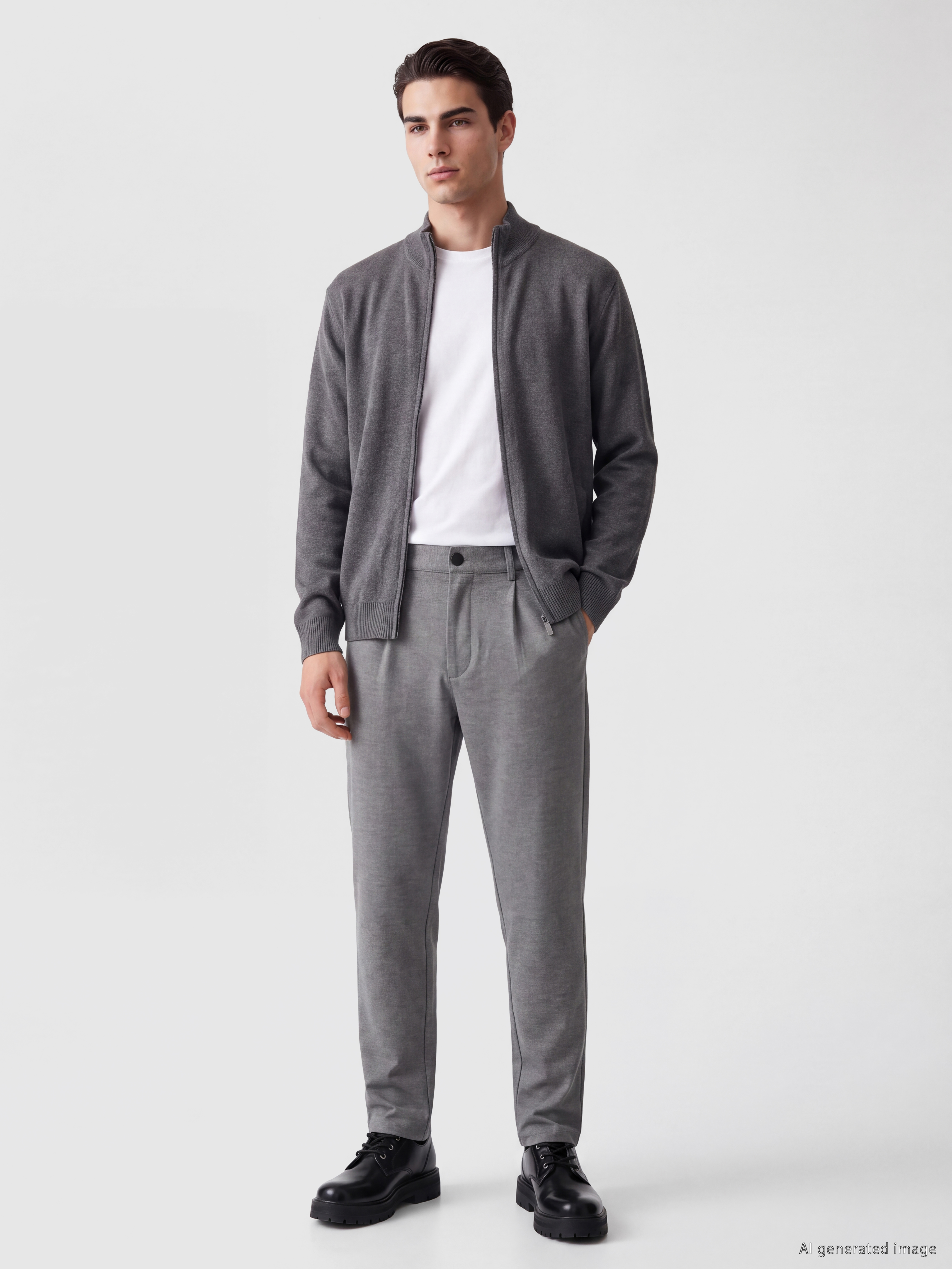LCWAIKIKI Classic Regular Fit Dik Yaka Erkek Triko Hırka görsel 2