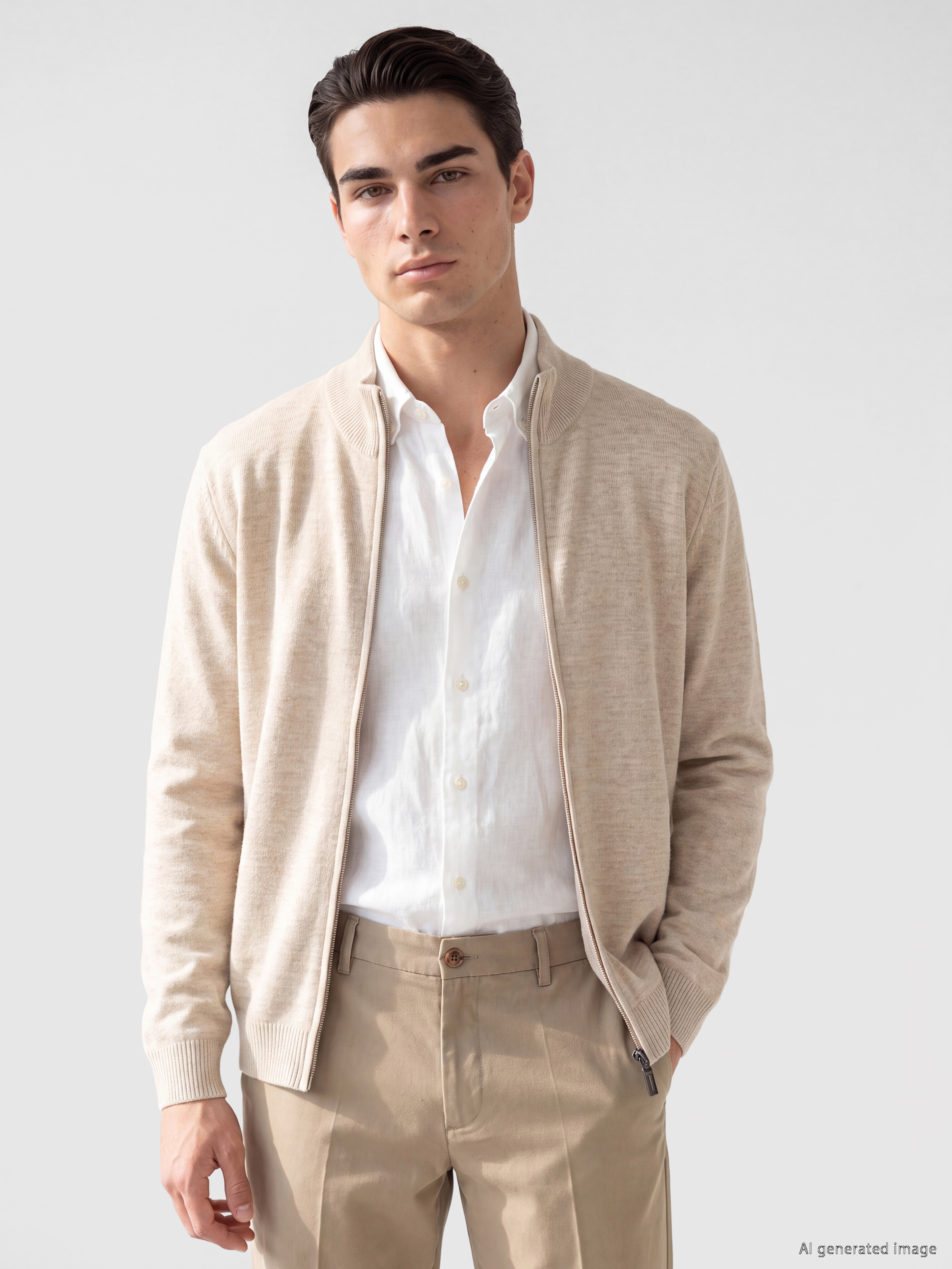 LCWAIKIKI Classic Regular Fit Dik Yaka Erkek Triko Hırka