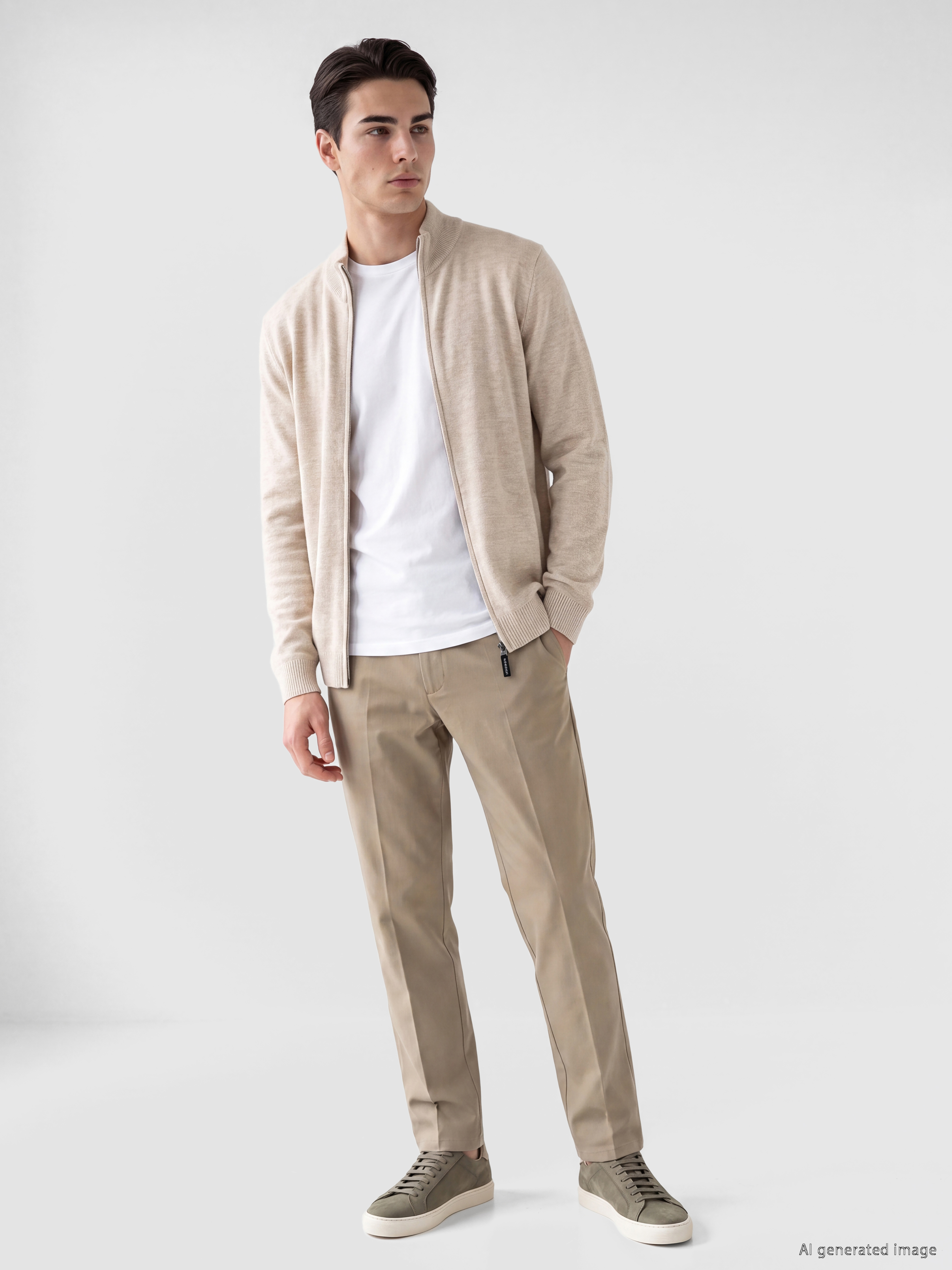 LCWAIKIKI Classic Regular Fit Dik Yaka Erkek Triko Hırka görsel 2