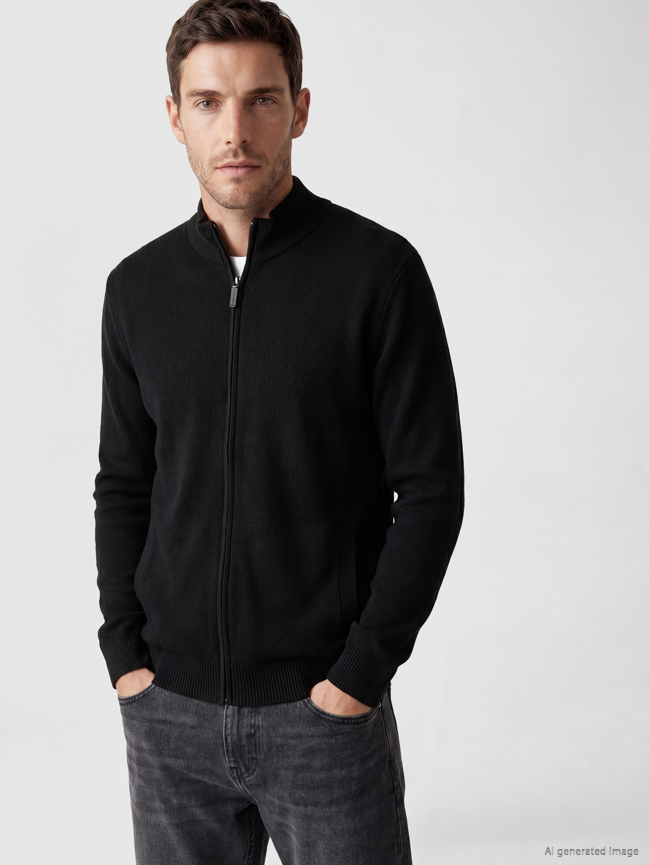LCWAIKIKI Classic Regular Fit Dik Yaka Erkek Triko Hırka