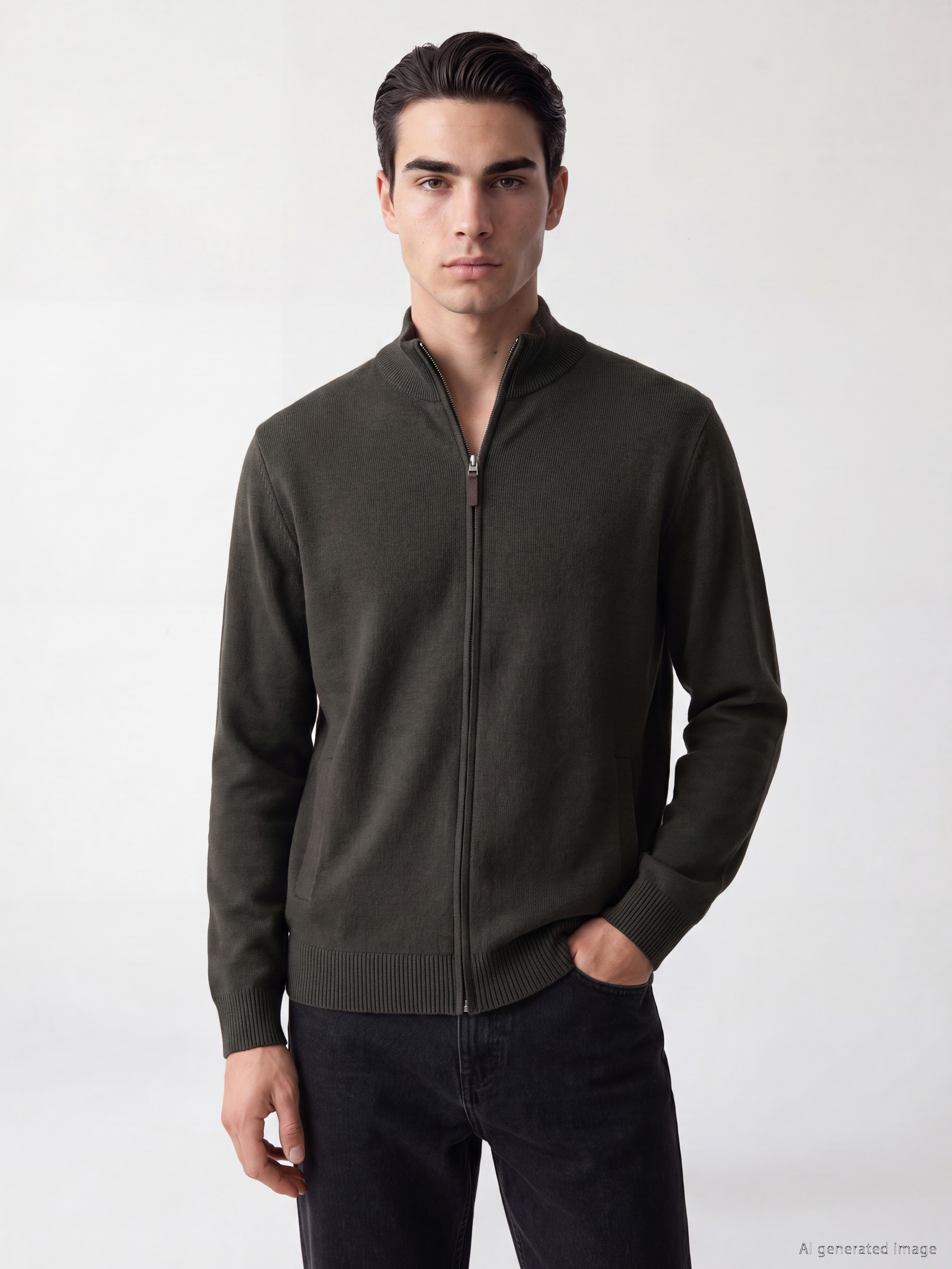 LCWAIKIKI Classic Regular Fit Dik Yaka Erkek Triko Hırka