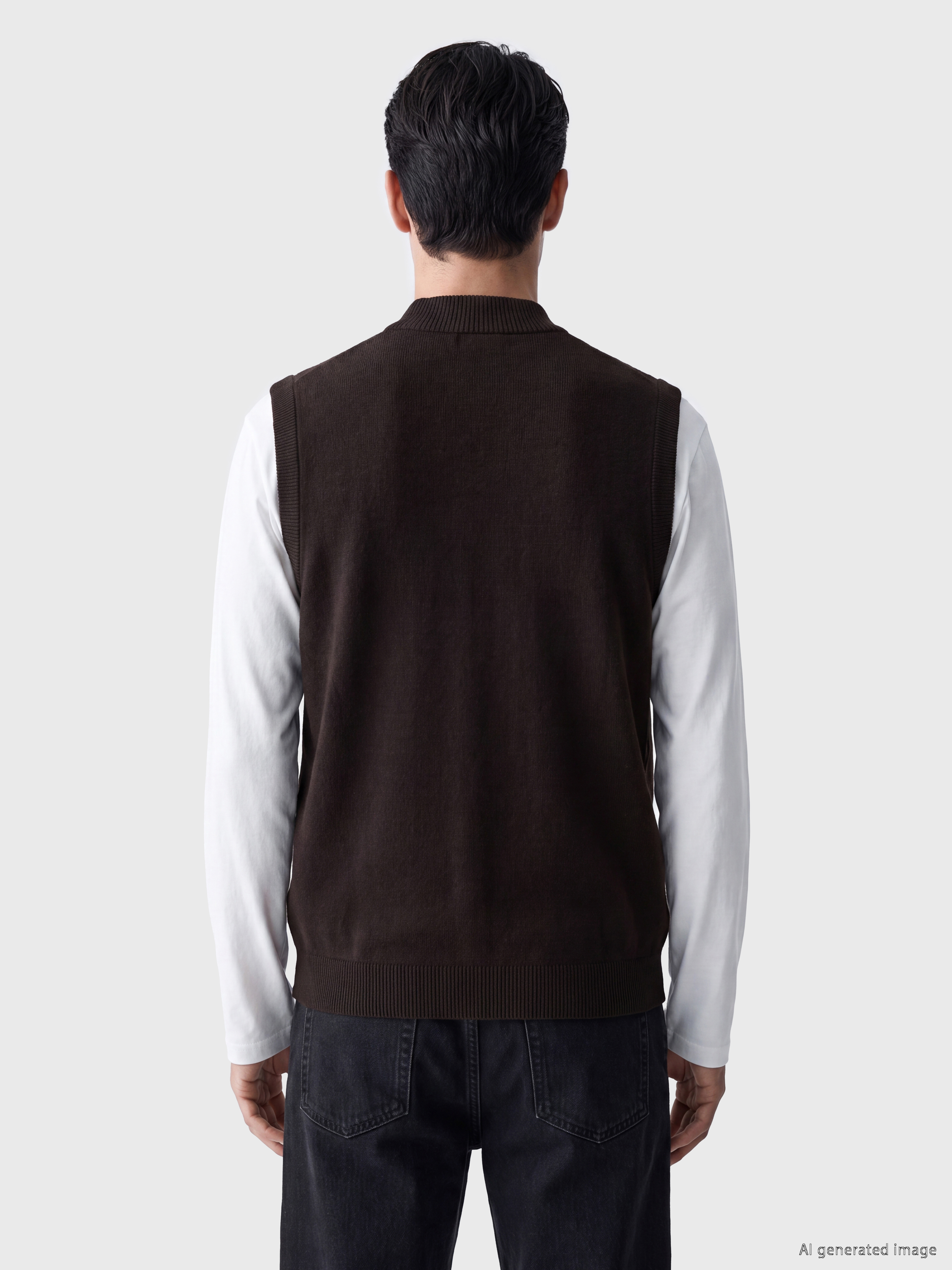 LCWAIKIKI Classic Regular Fit Kolej Yaka Erkek Triko Yelek görsel 3