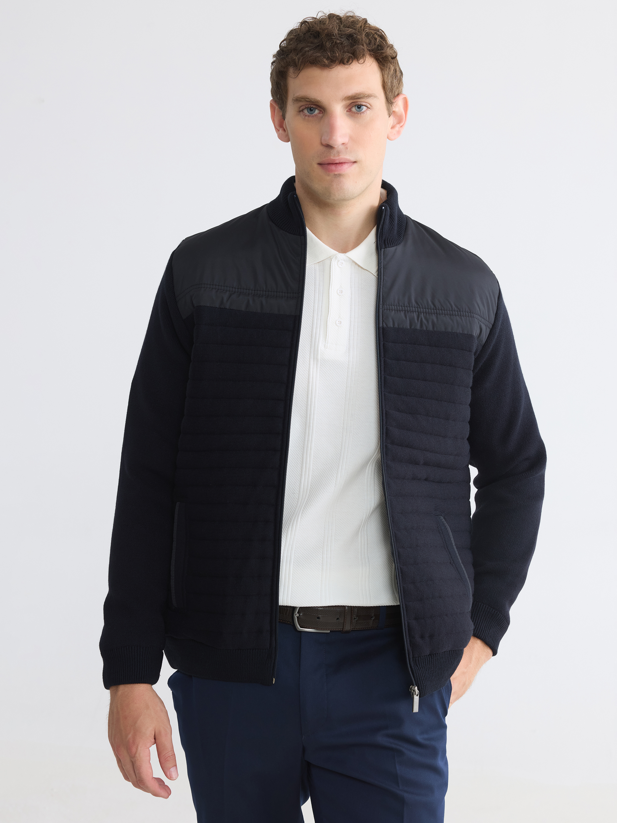 LCWAIKIKI Classic Regular Fit Dik Yaka Erkek Triko Hırka