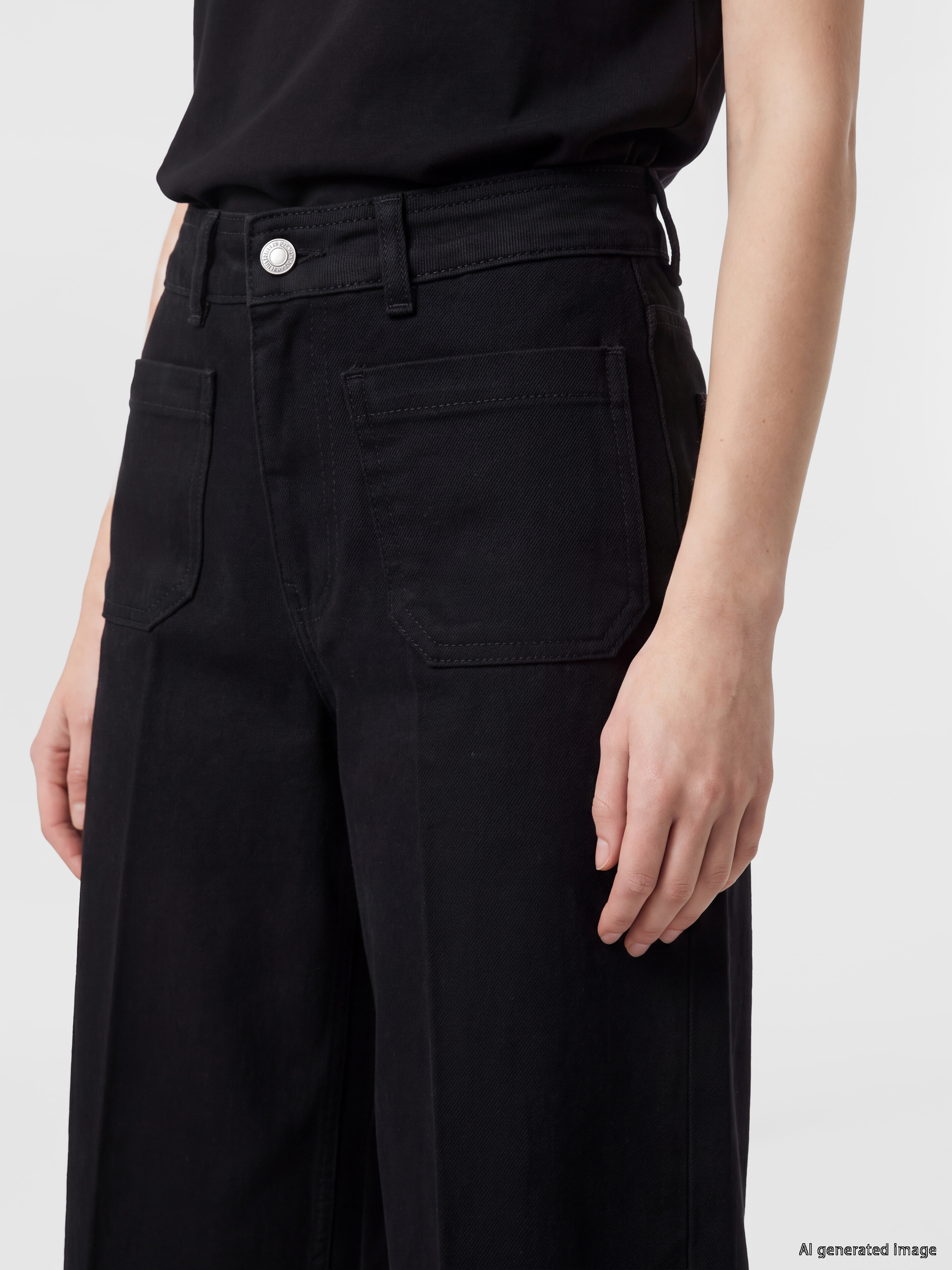LCW Jeans Yüksek Bel Culotte Kadın Jean Pantolon görsel 3