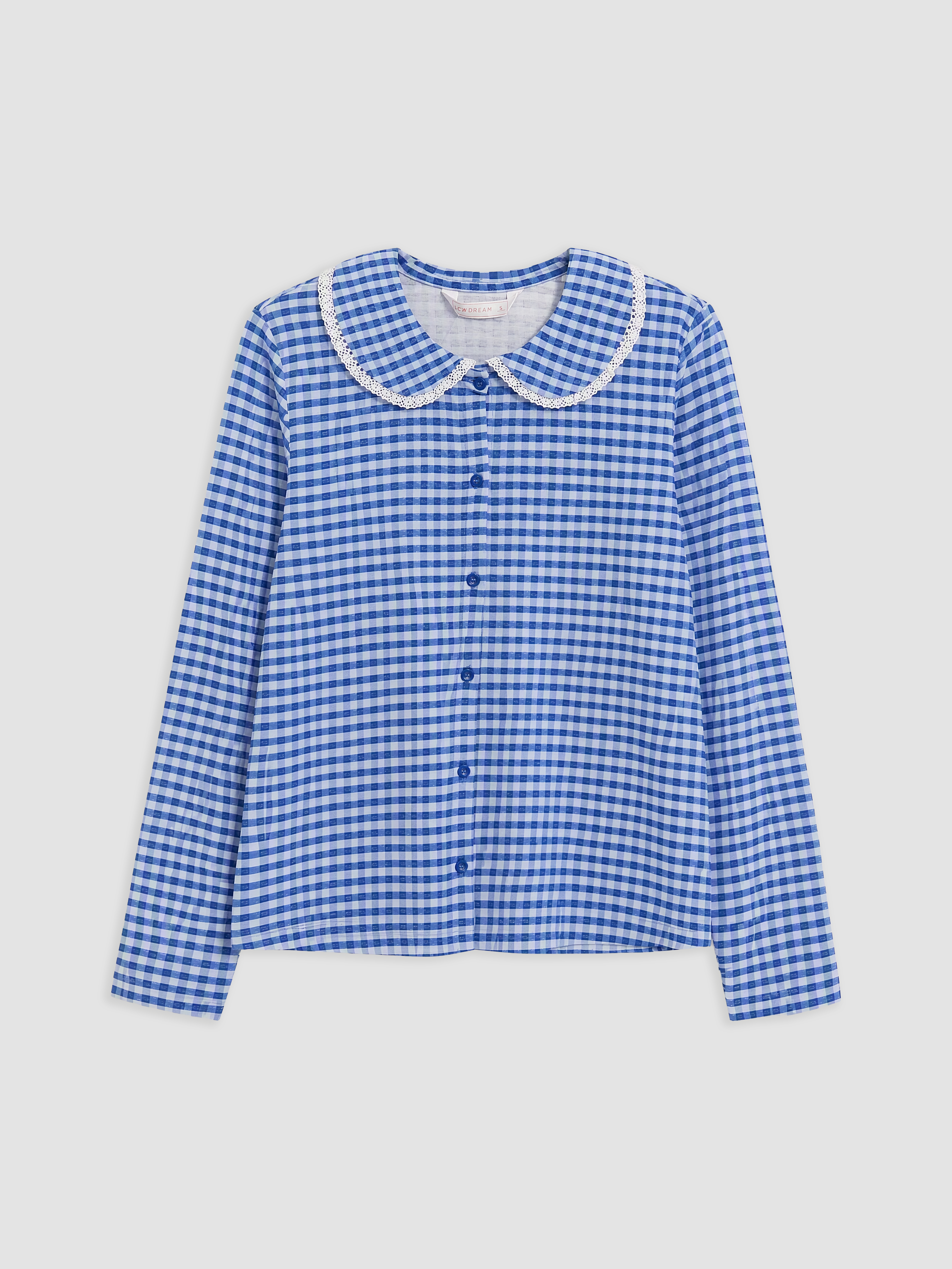LCW DREAM Bebe Yaka Ekose Kadın Pijama Takım görsel 5