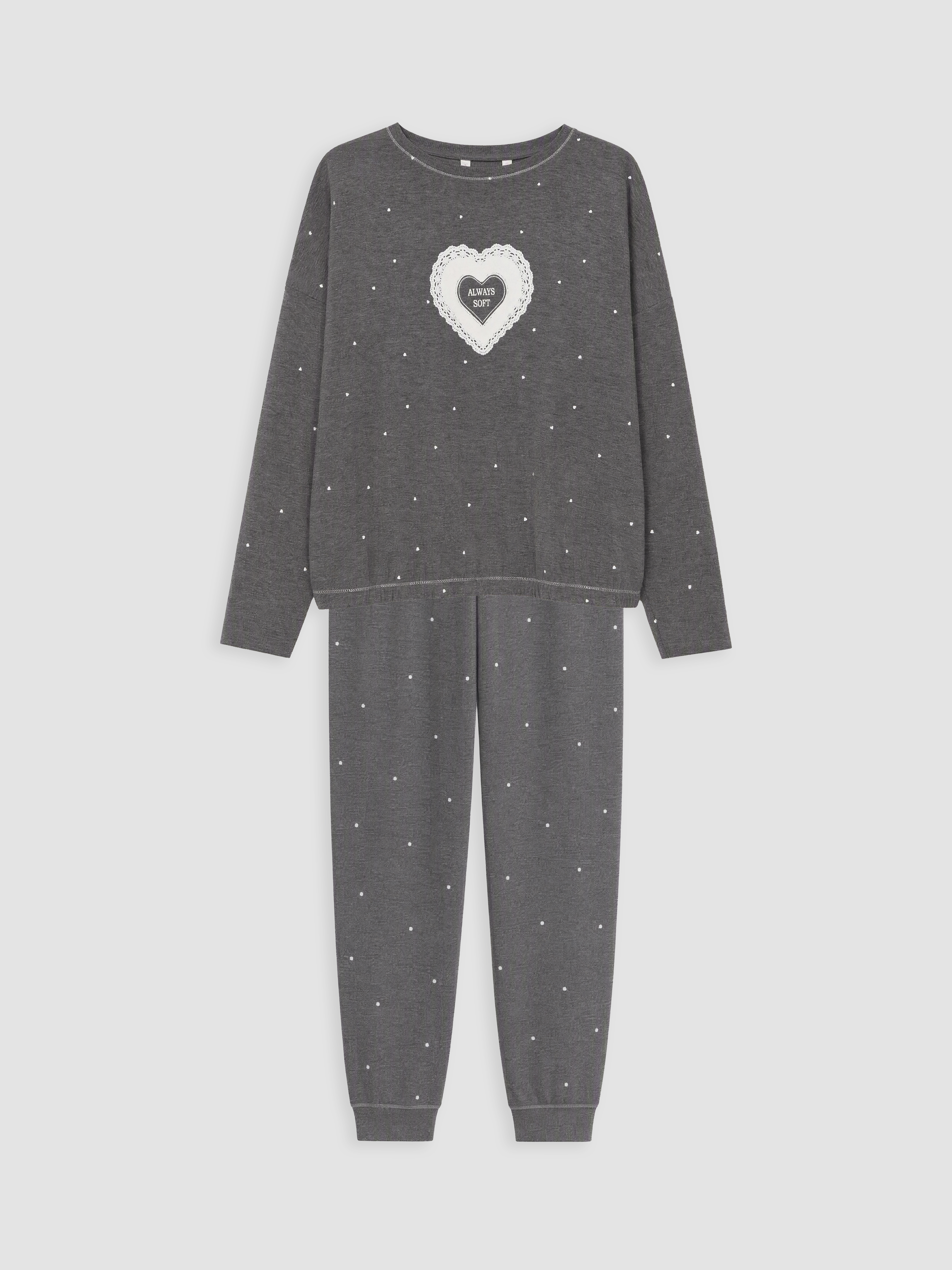 LCW DREAM Bisiklet Yaka Baskılı Kadın Pijama Takım görsel 5