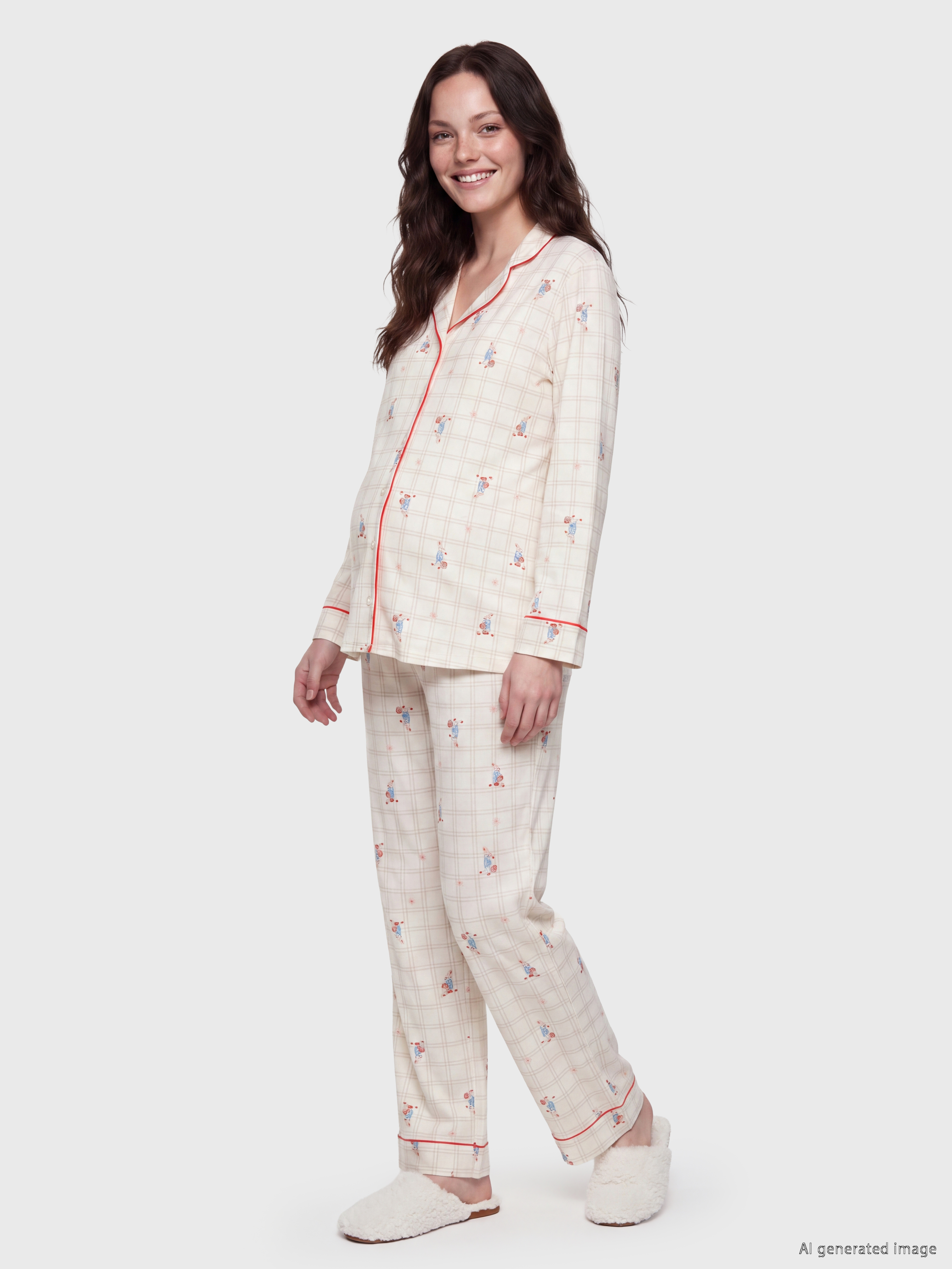 LCW DREAM Gömlek Yaka Hamile Pijama Takım görsel 2