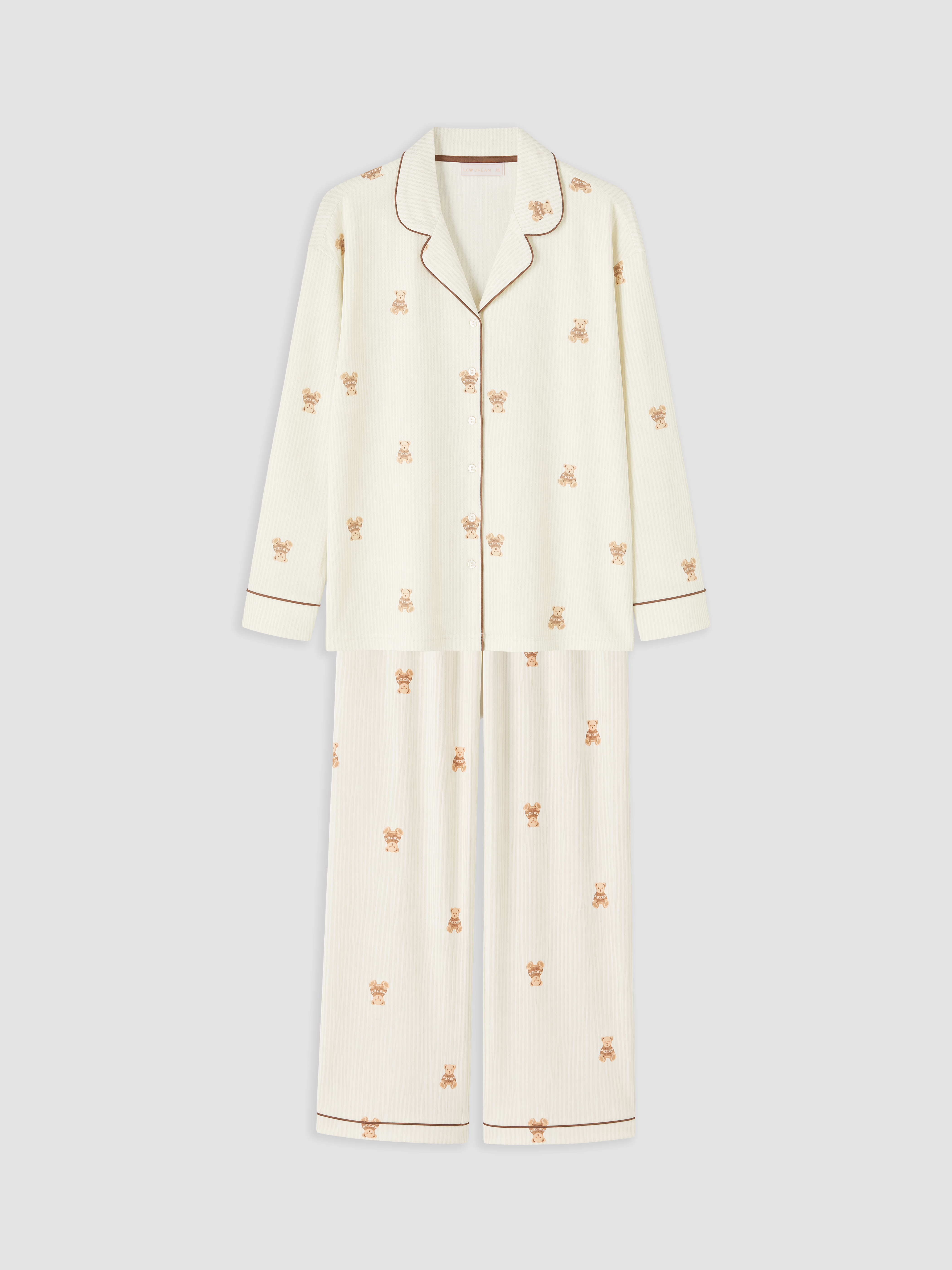 LCW DREAM Gömlek Yaka Desenli Kadın Pijama Takım görsel 5