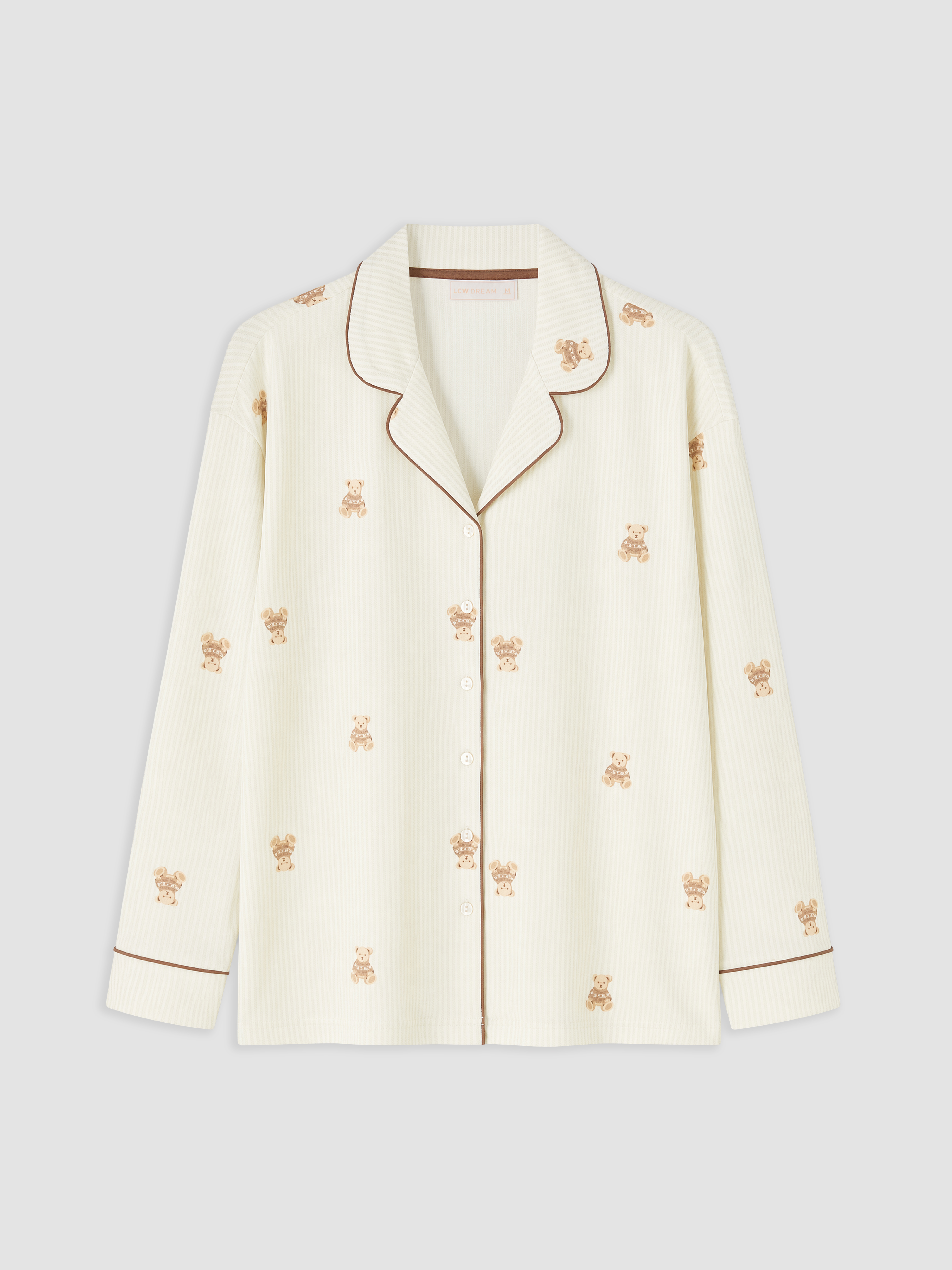LCW DREAM Gömlek Yaka Desenli Kadın Pijama Takım görsel 6