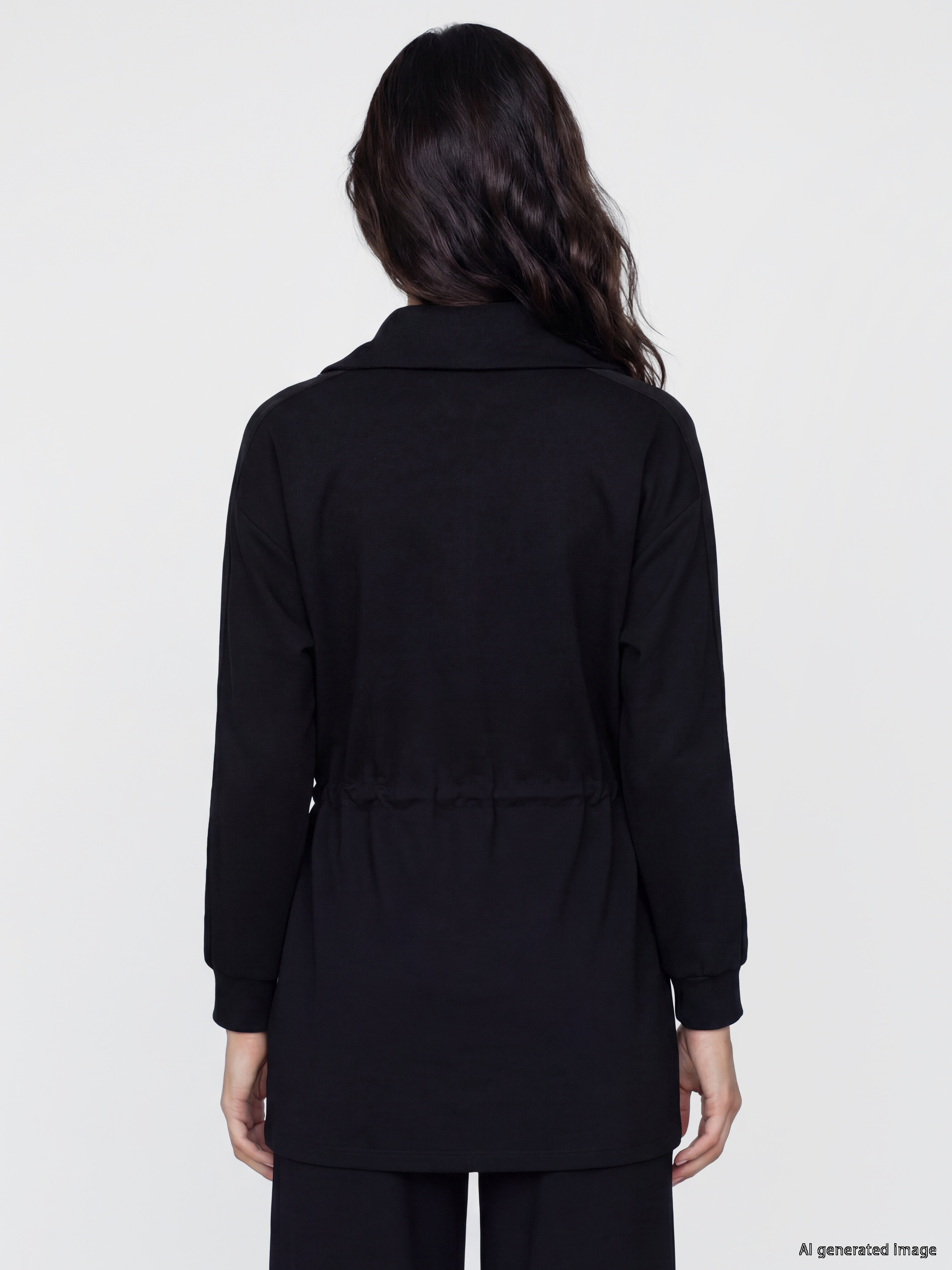 LCW Modest Fermuarlı Dik Yaka Kadın Sweatshirt Tunik görsel 4