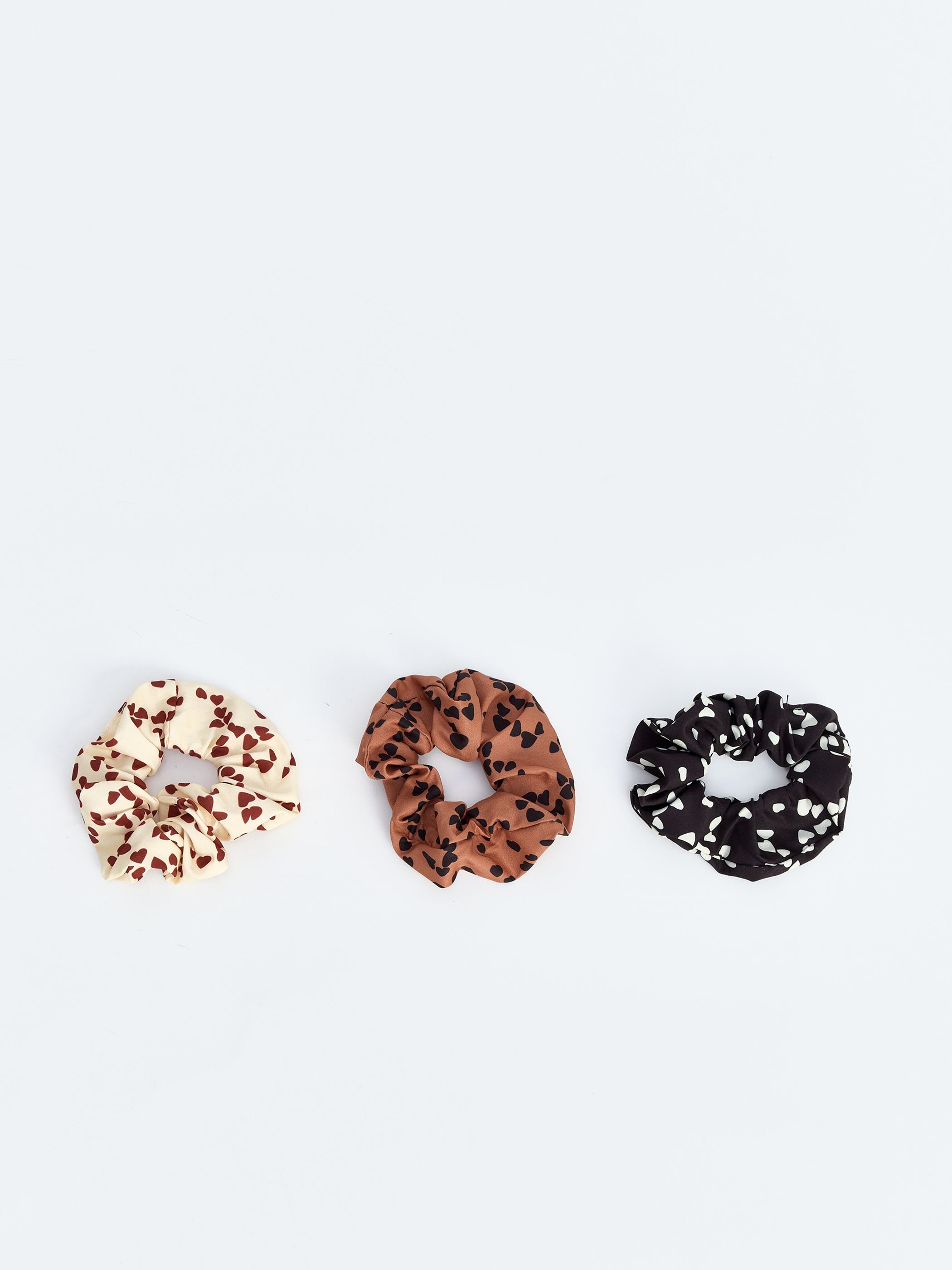 LCW JOY Kalp Desenli 3'lü Scrunchie Toka Seti