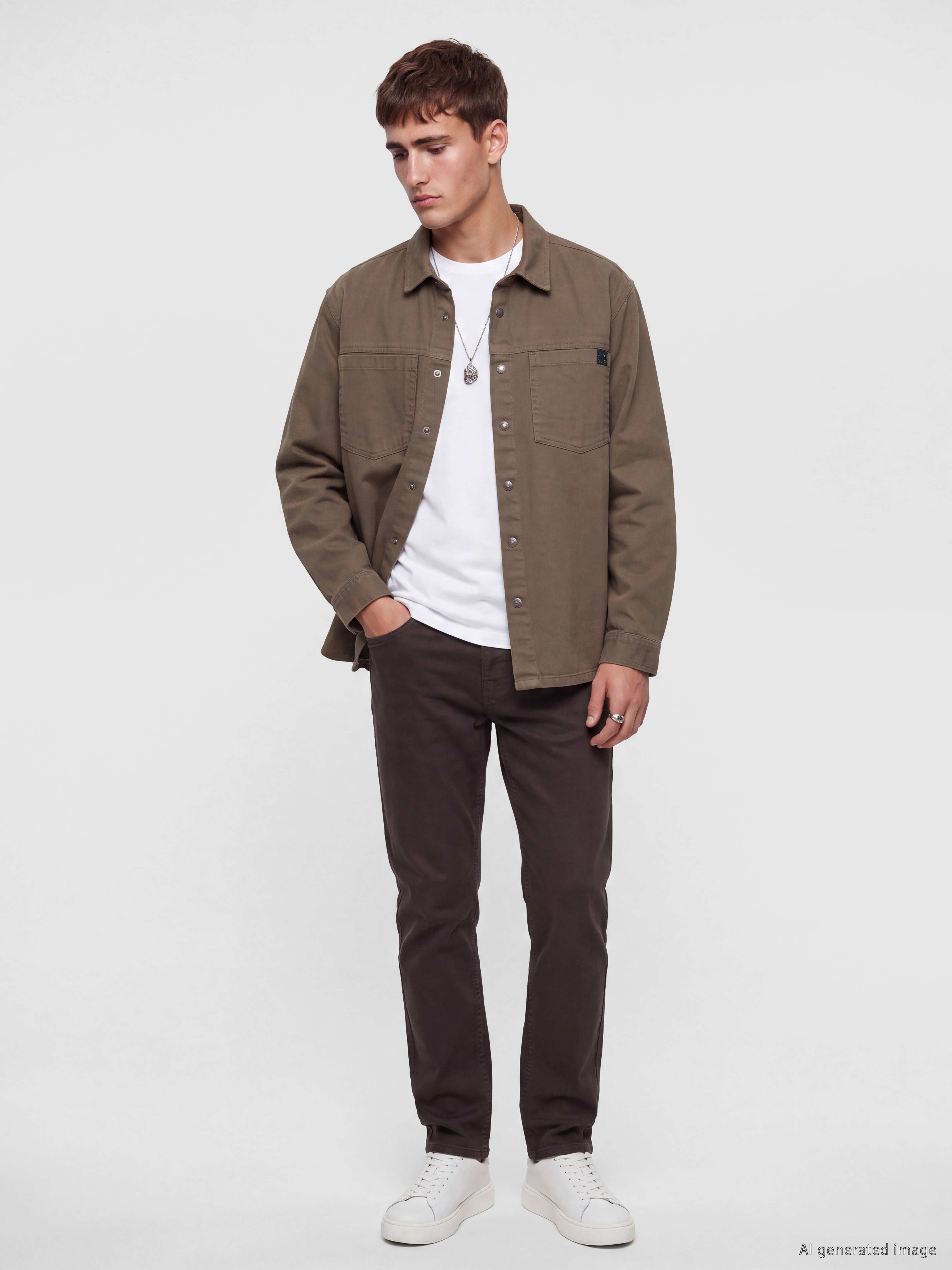 LCW Jeans Loose Fit Erkek Jean Gömlek görsel 2