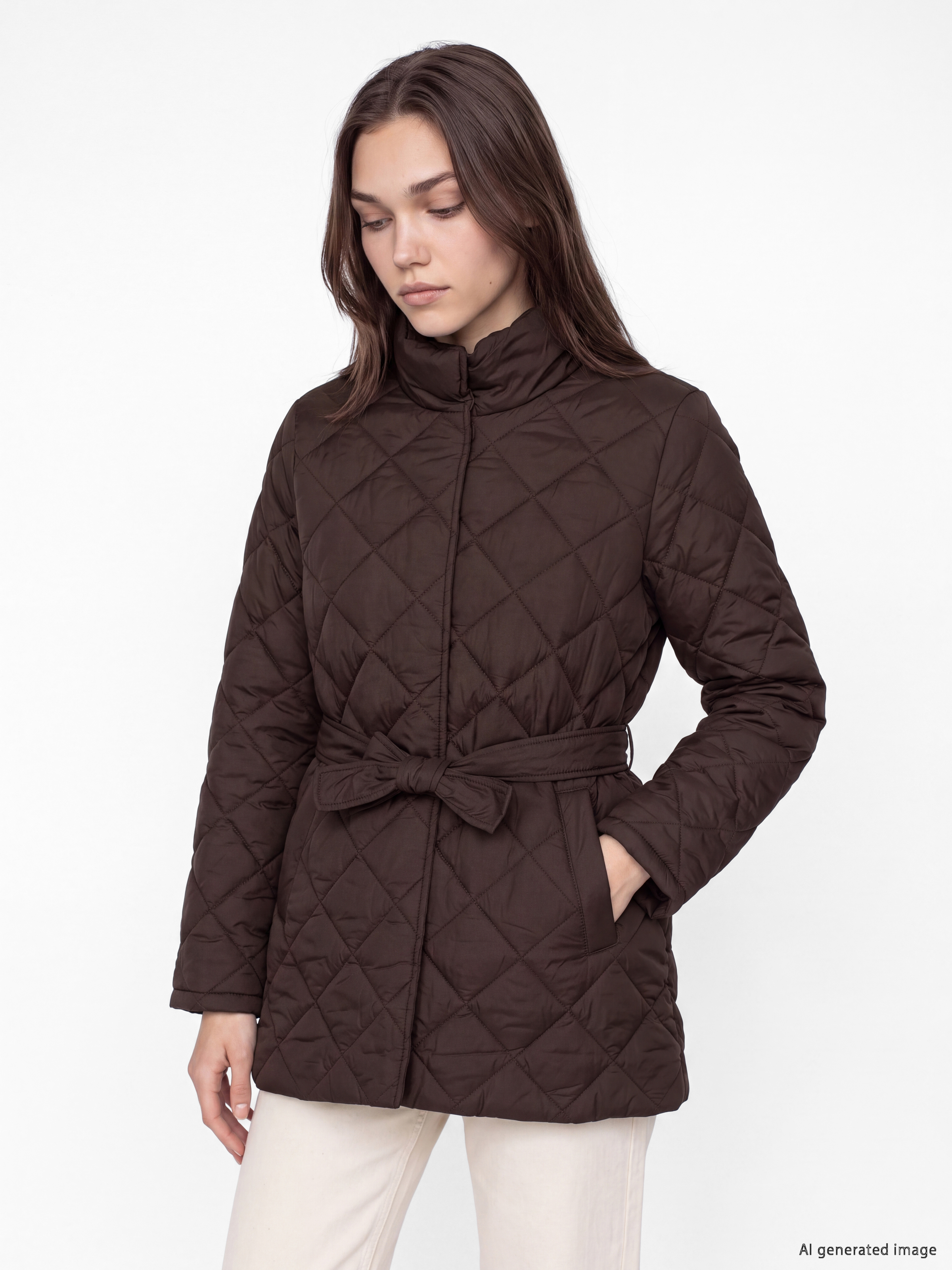 LCW Modest Kuşaklı Kapitoneli Kadın Şişme Mont