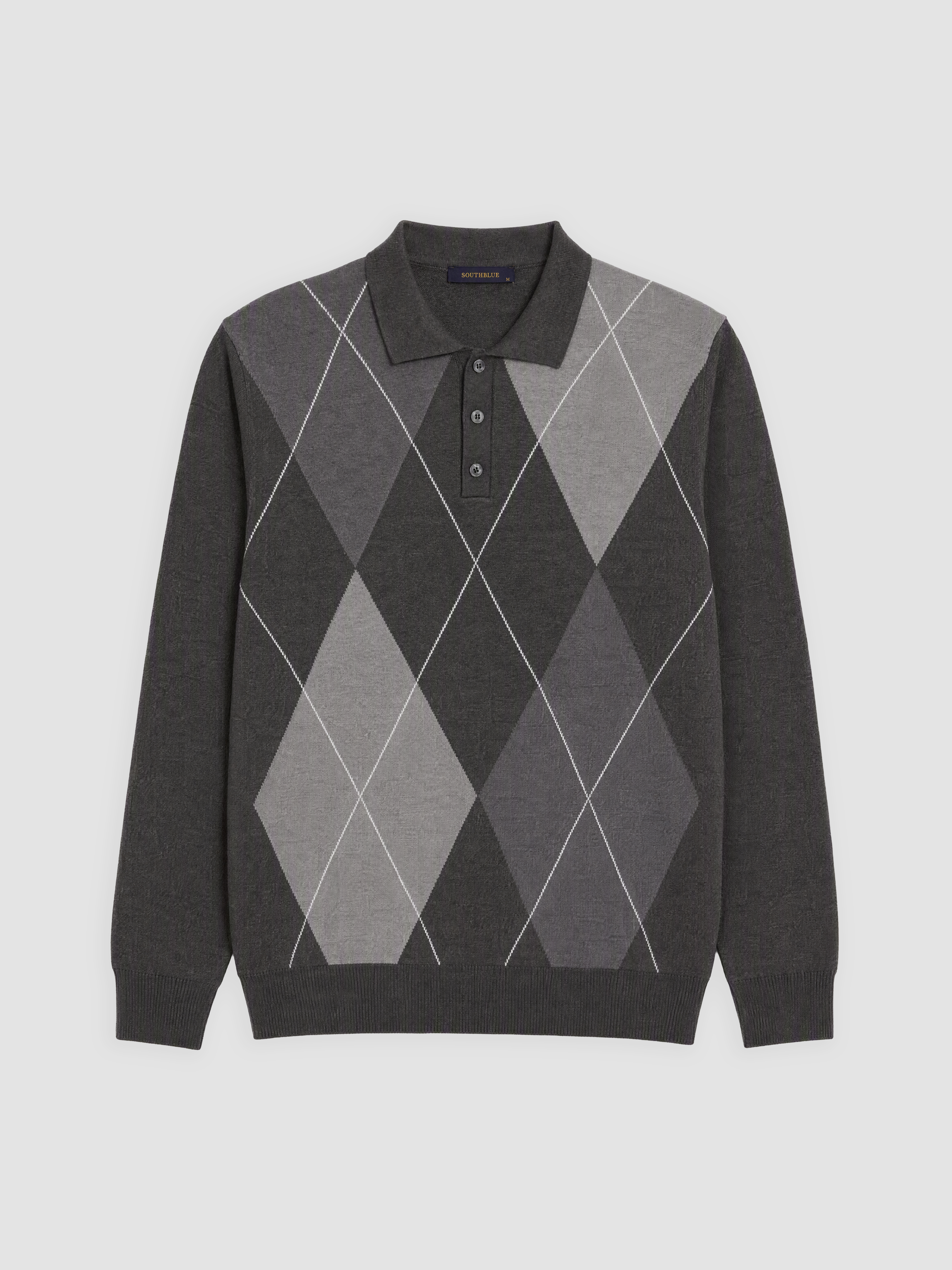 SOUTHBLUE Polo Yaka Baklava Desenli Erkek Triko Kazak görsel 5