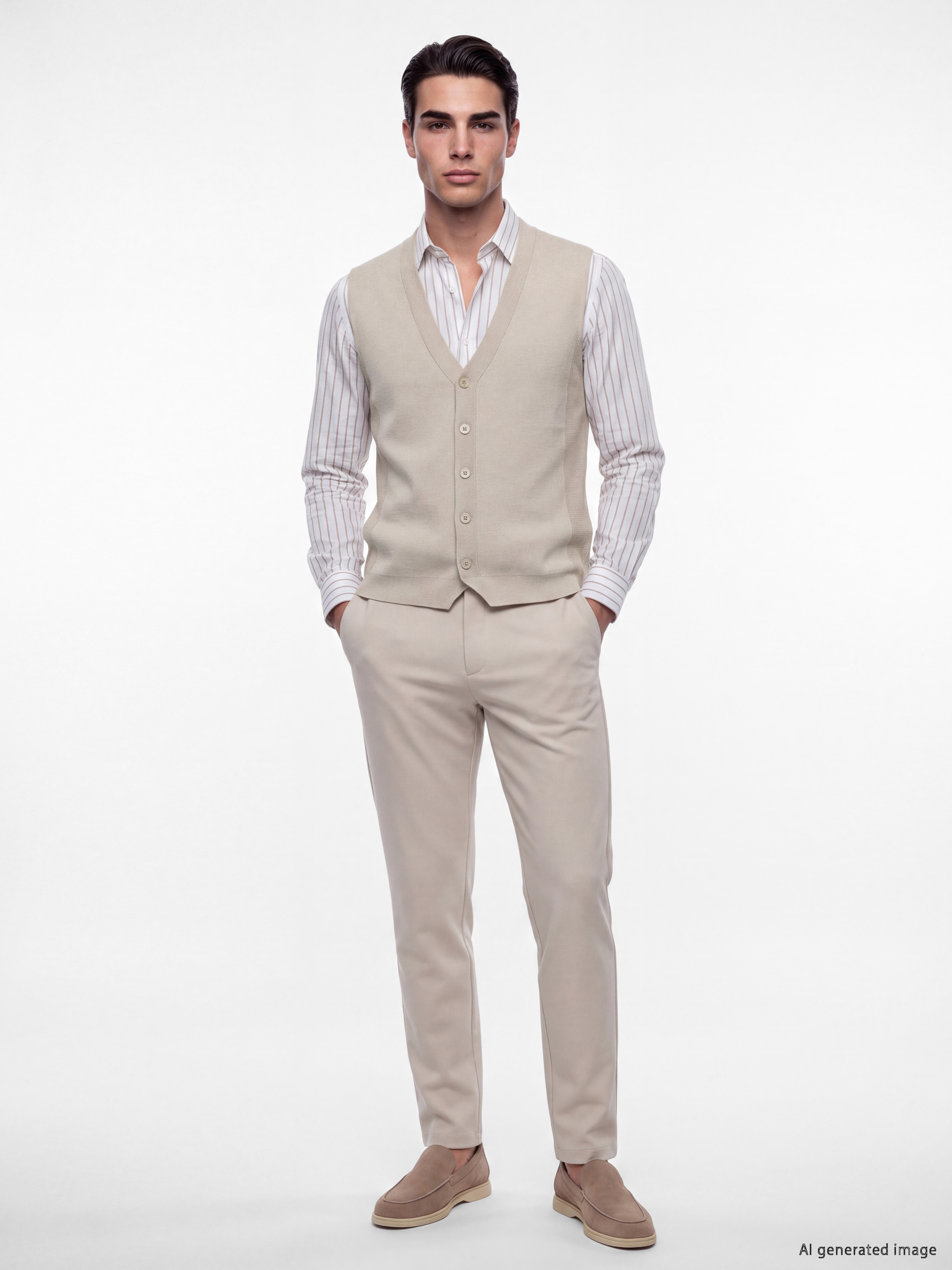 LCWAIKIKI Classic Regular Fit V Yaka Erkek Triko Yelek görsel 2
