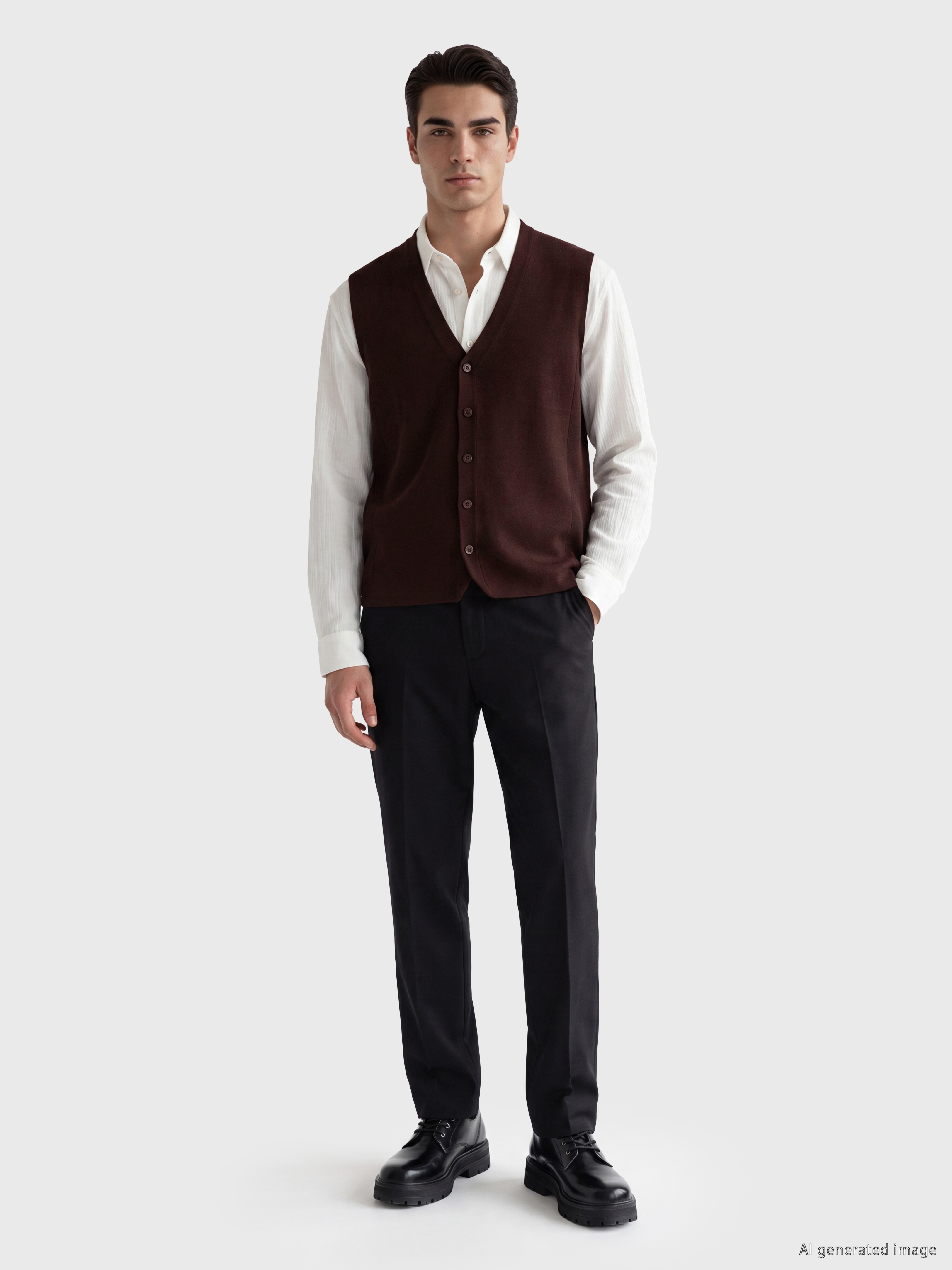 LCWAIKIKI Classic Regular Fit V Yaka Erkek Triko Yelek görsel 2