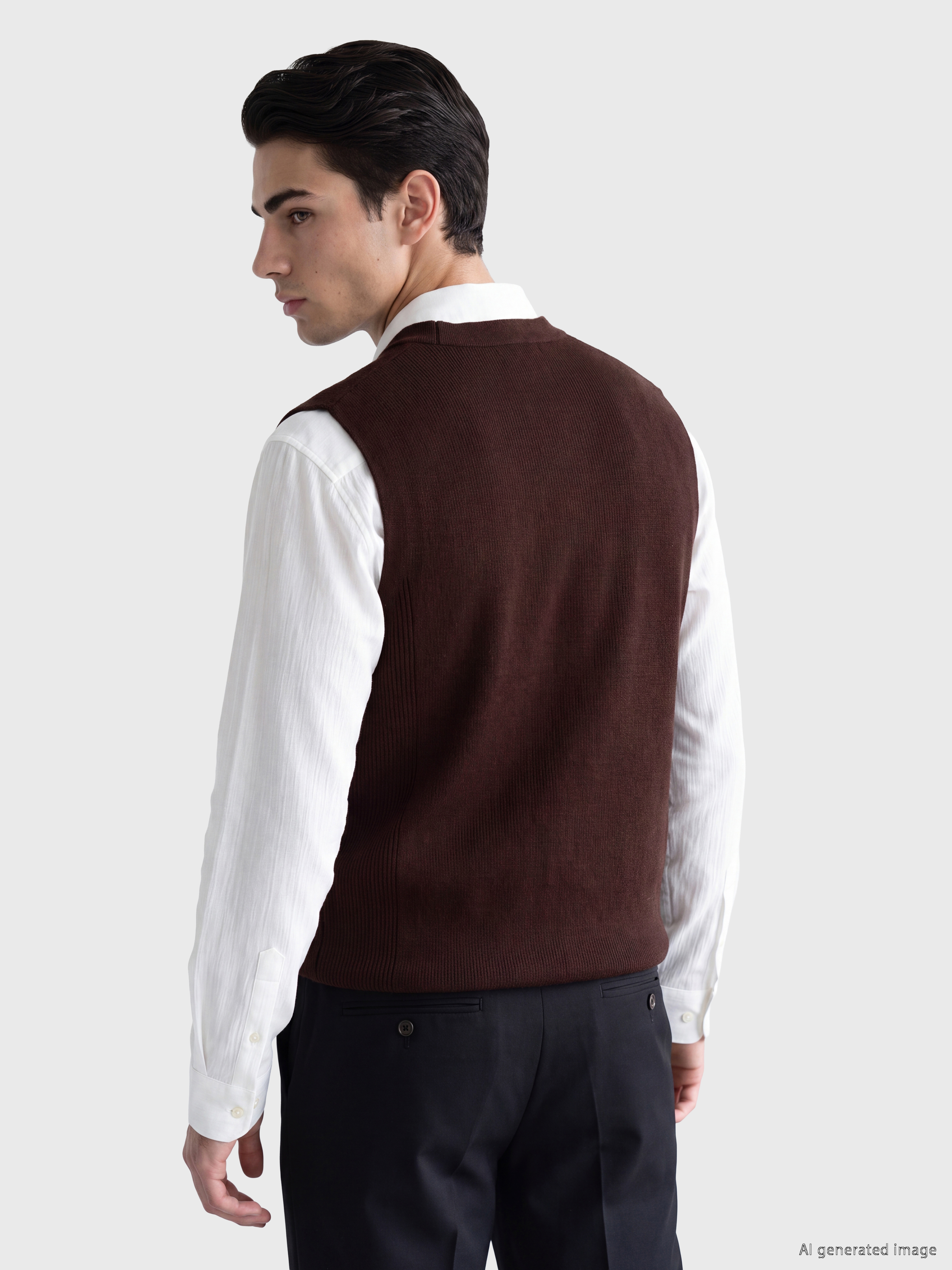 LCWAIKIKI Classic Regular Fit V Yaka Erkek Triko Yelek görsel 3