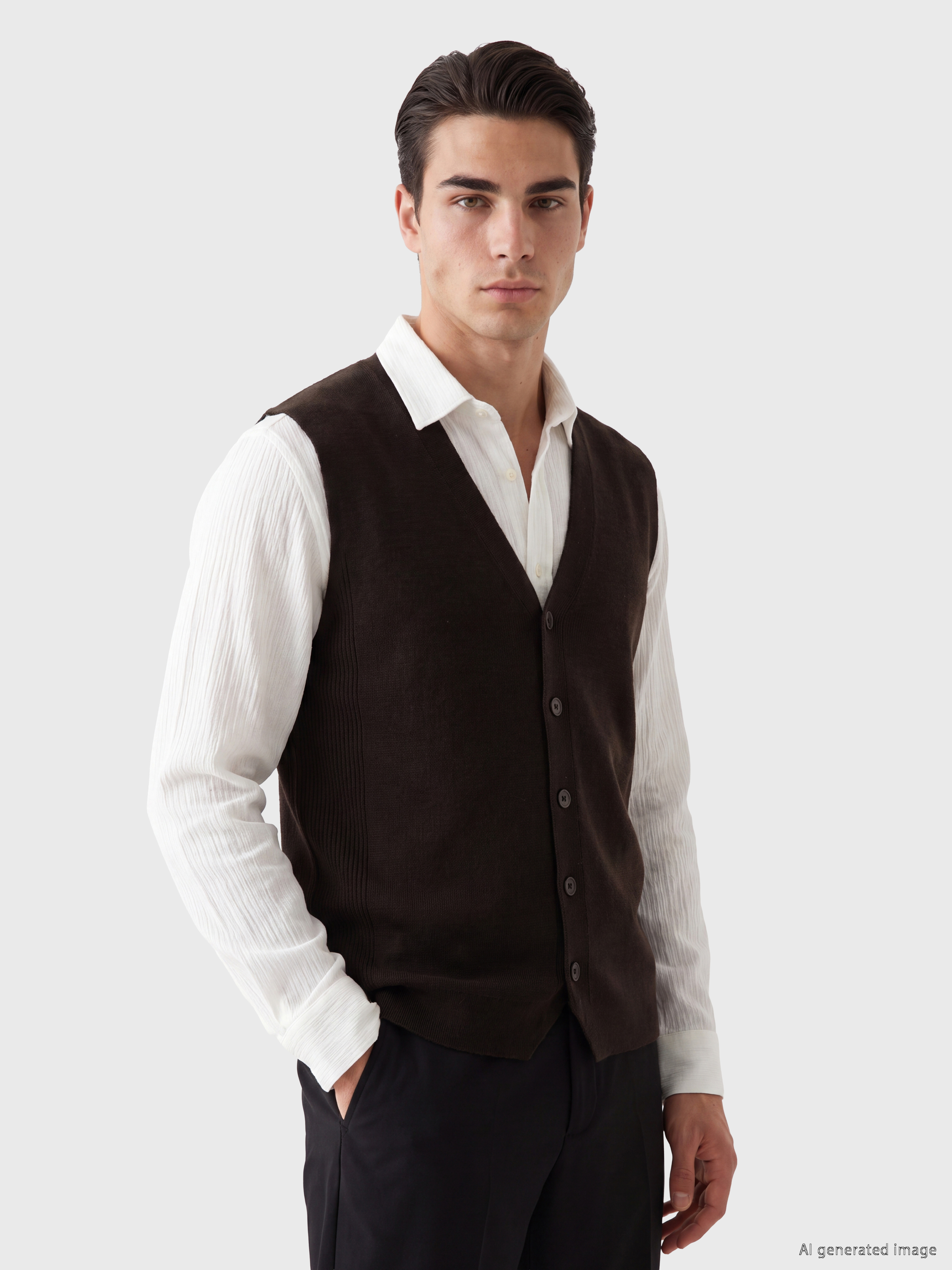 LCWAIKIKI Classic Regular Fit V Yaka Erkek Triko Yelek
