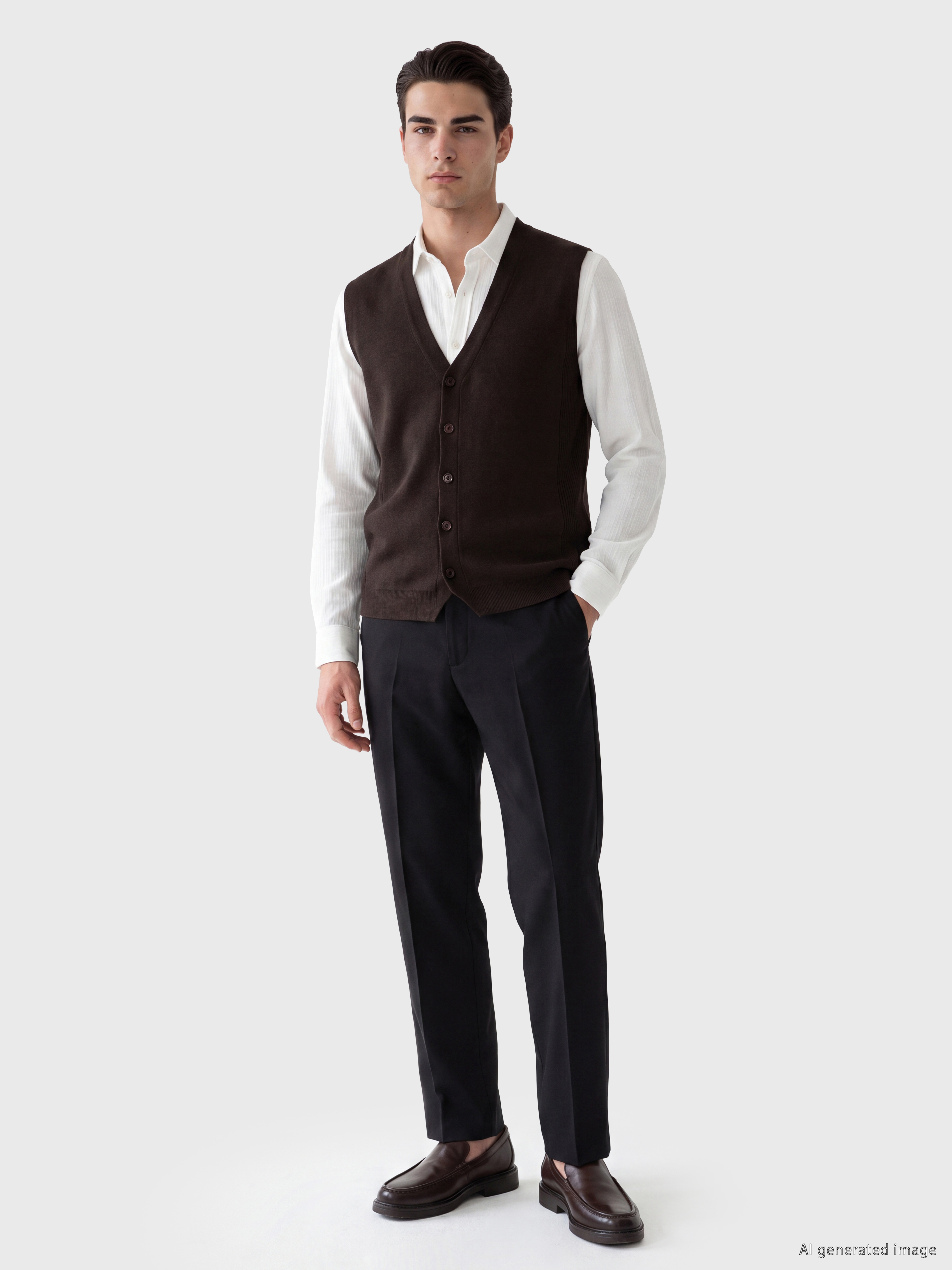 LCWAIKIKI Classic Regular Fit V Yaka Erkek Triko Yelek görsel 2