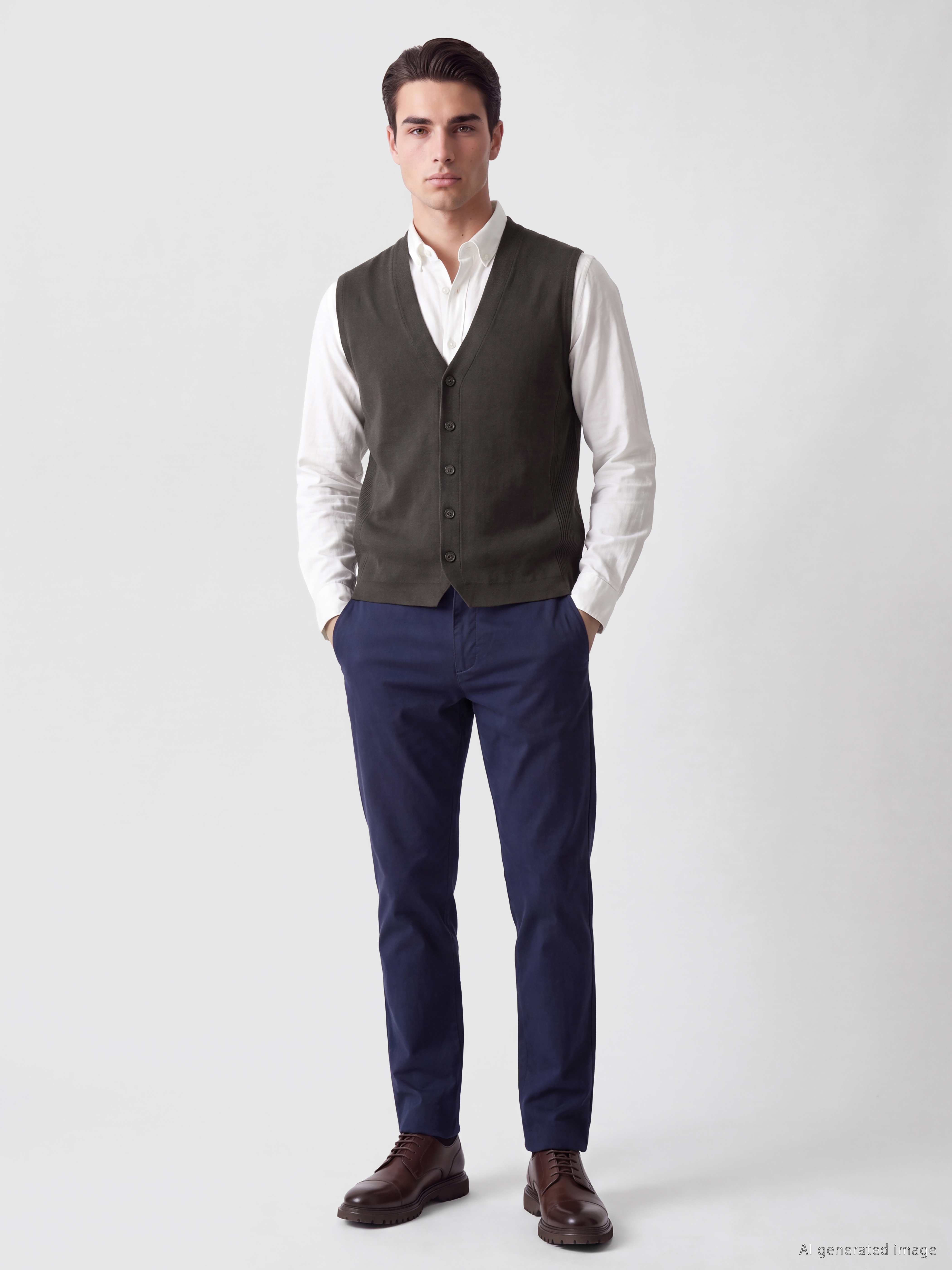 LCWAIKIKI Classic Regular Fit V Yaka Erkek Triko Yelek görsel 2