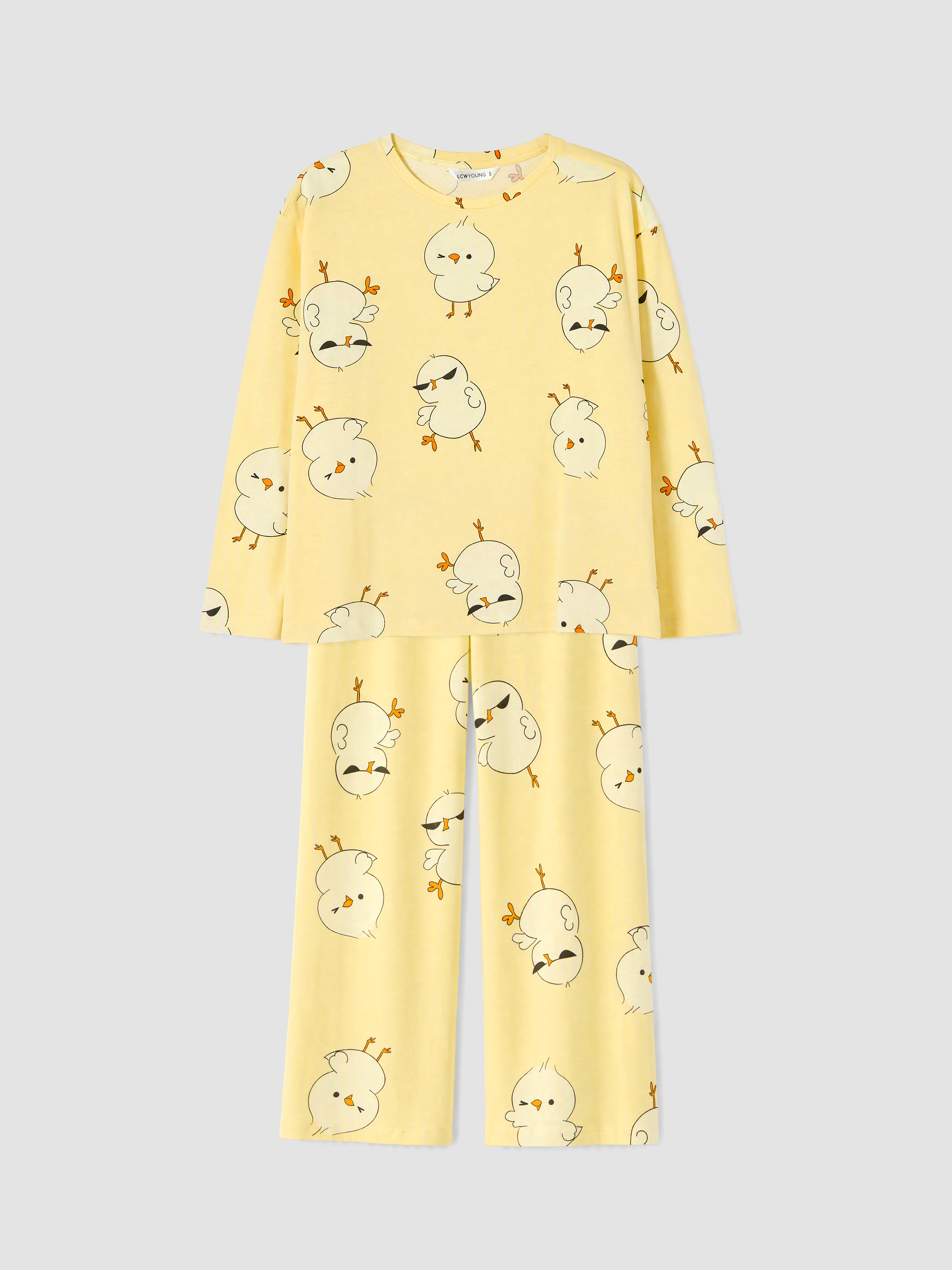 LCW Young Bisiklet Yaka Desenli Pijama Takım görsel 5