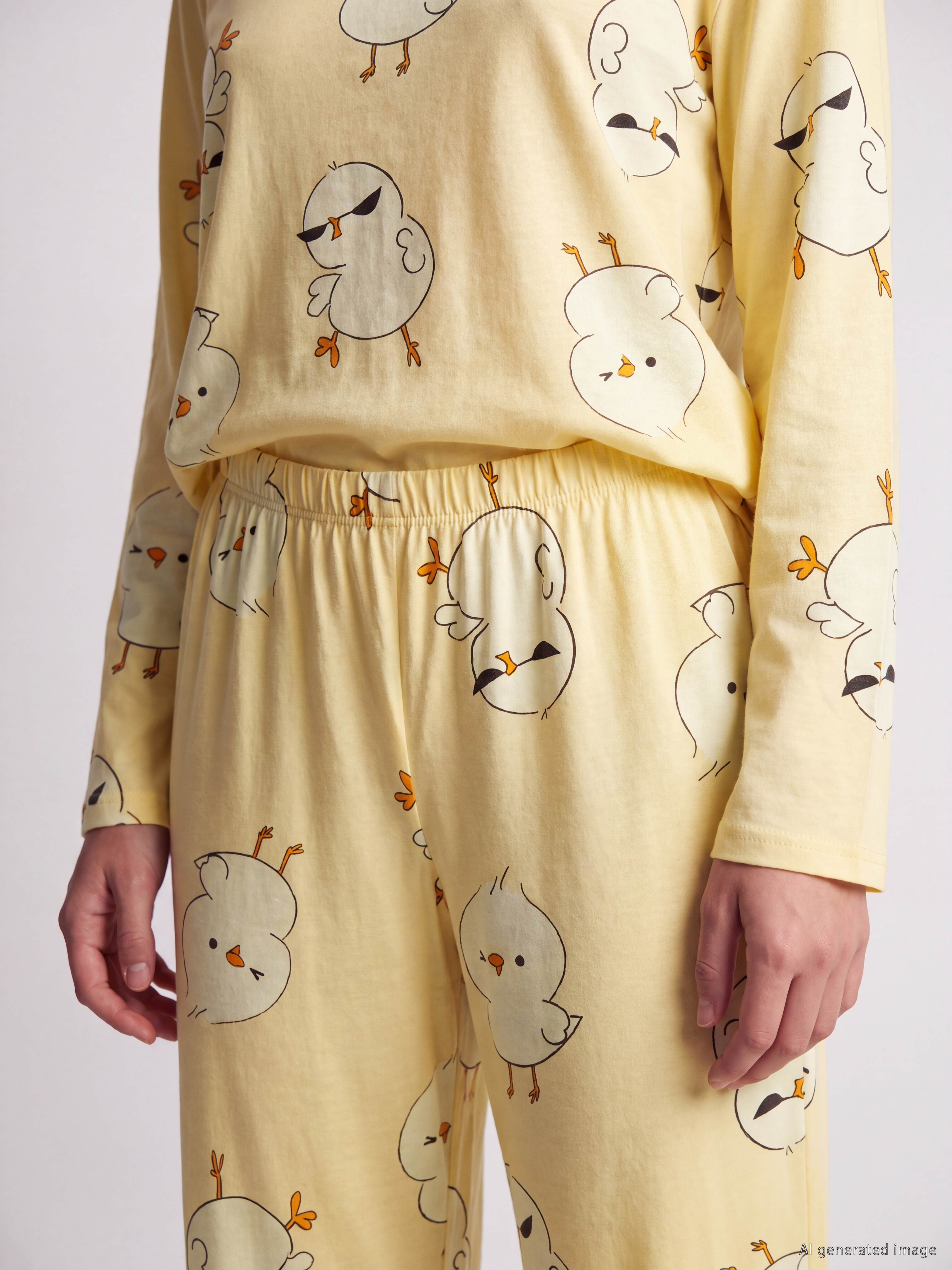 LCW Young Bisiklet Yaka Desenli Pijama Takım görsel 3