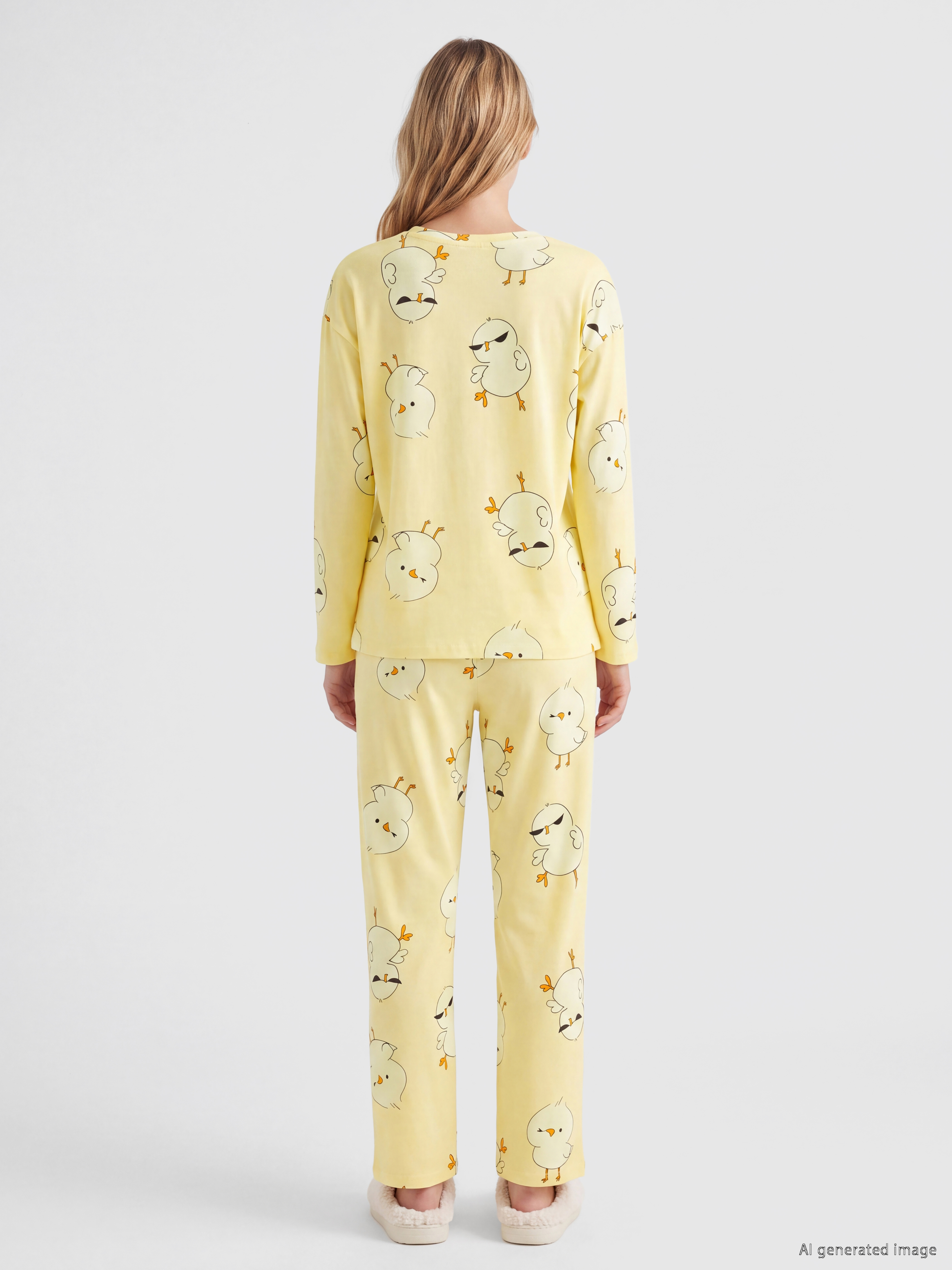 LCW Young Bisiklet Yaka Desenli Pijama Takım görsel 4