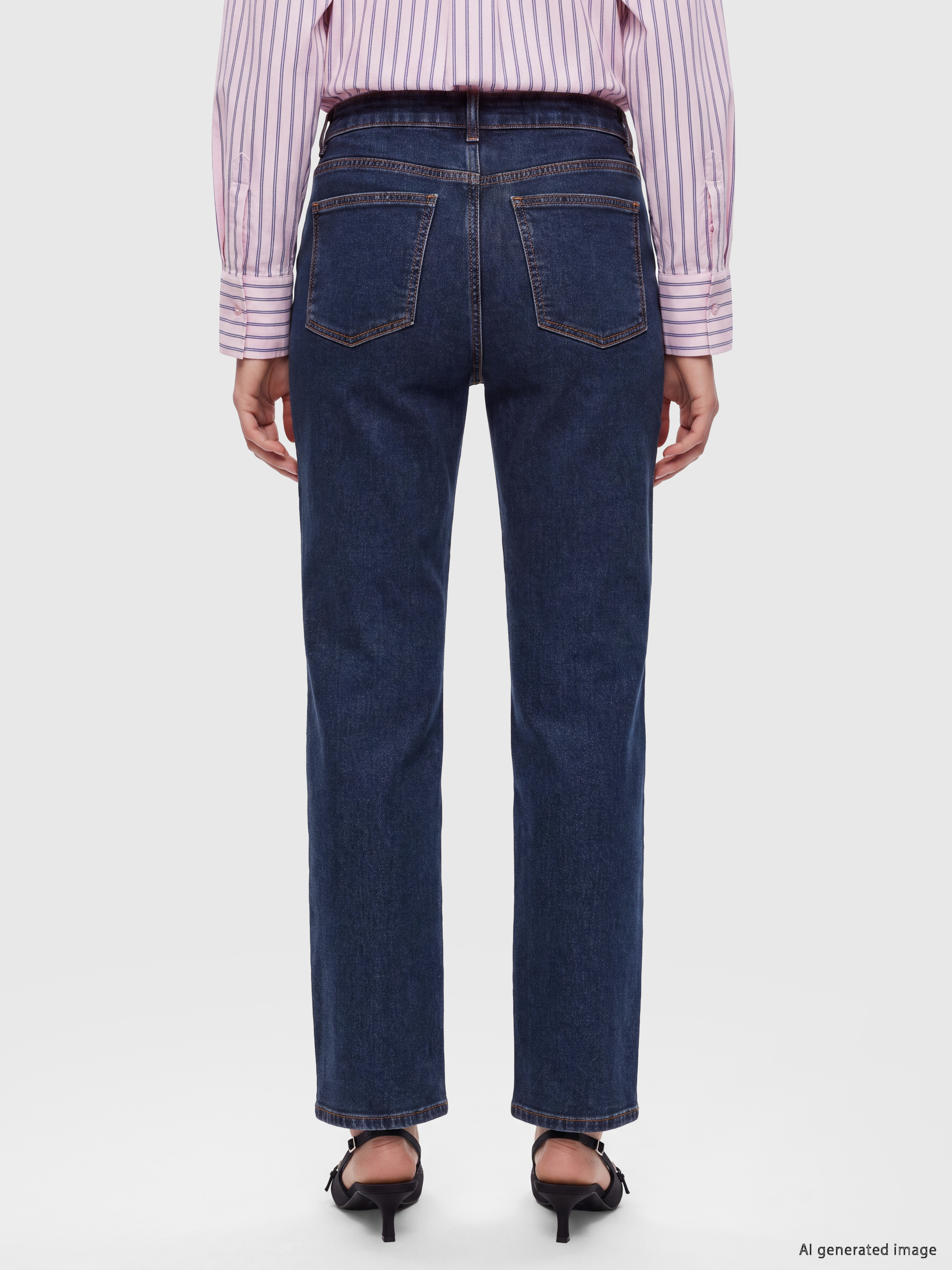 LCW Jeans Yüksek Bel Straight Fit Kadın Jean Pantolon görsel 4
