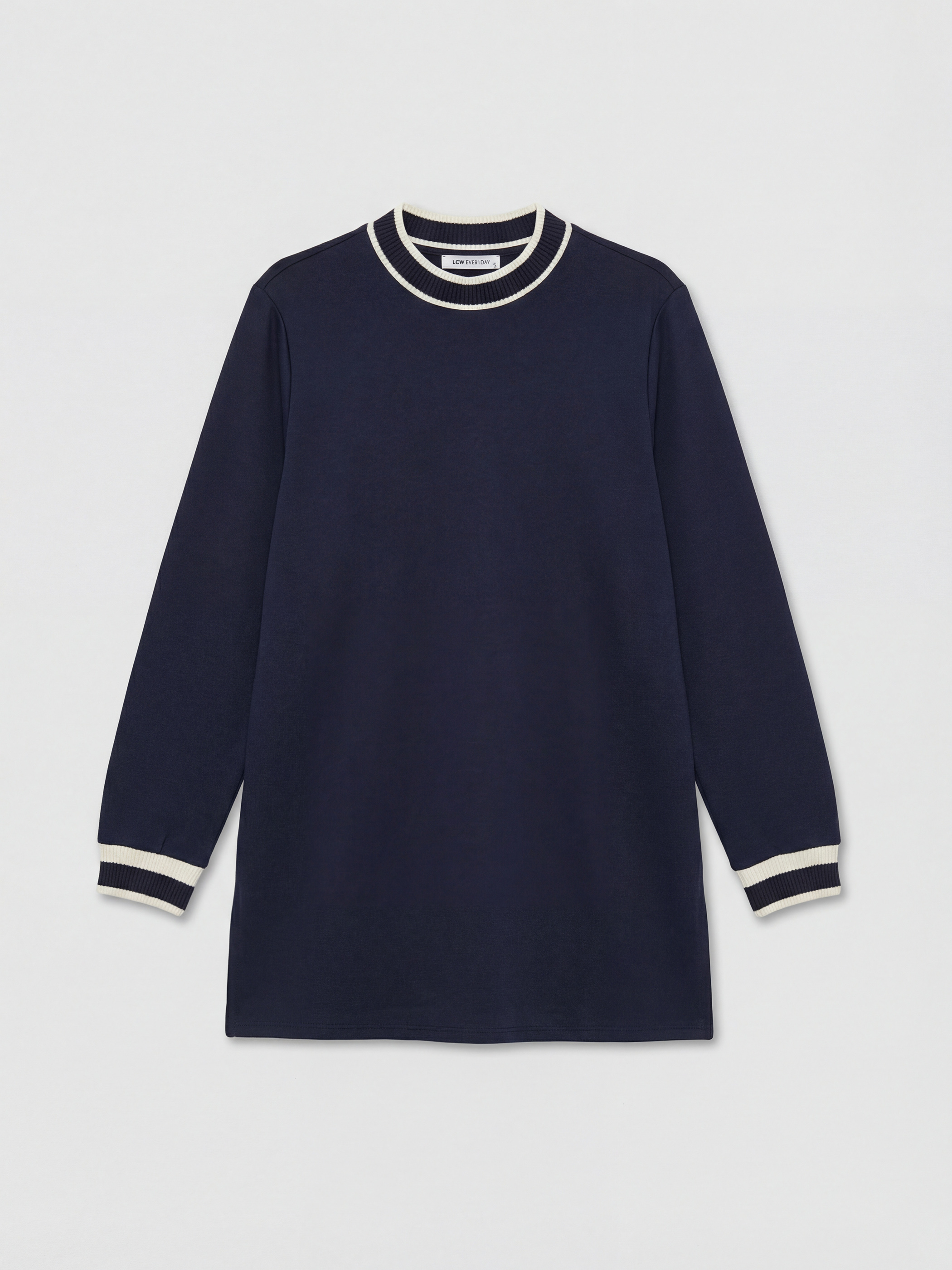 LCW EVERYDAY Dik Yaka Soft Touch Kadın Sweatshirt Tunik görsel 5