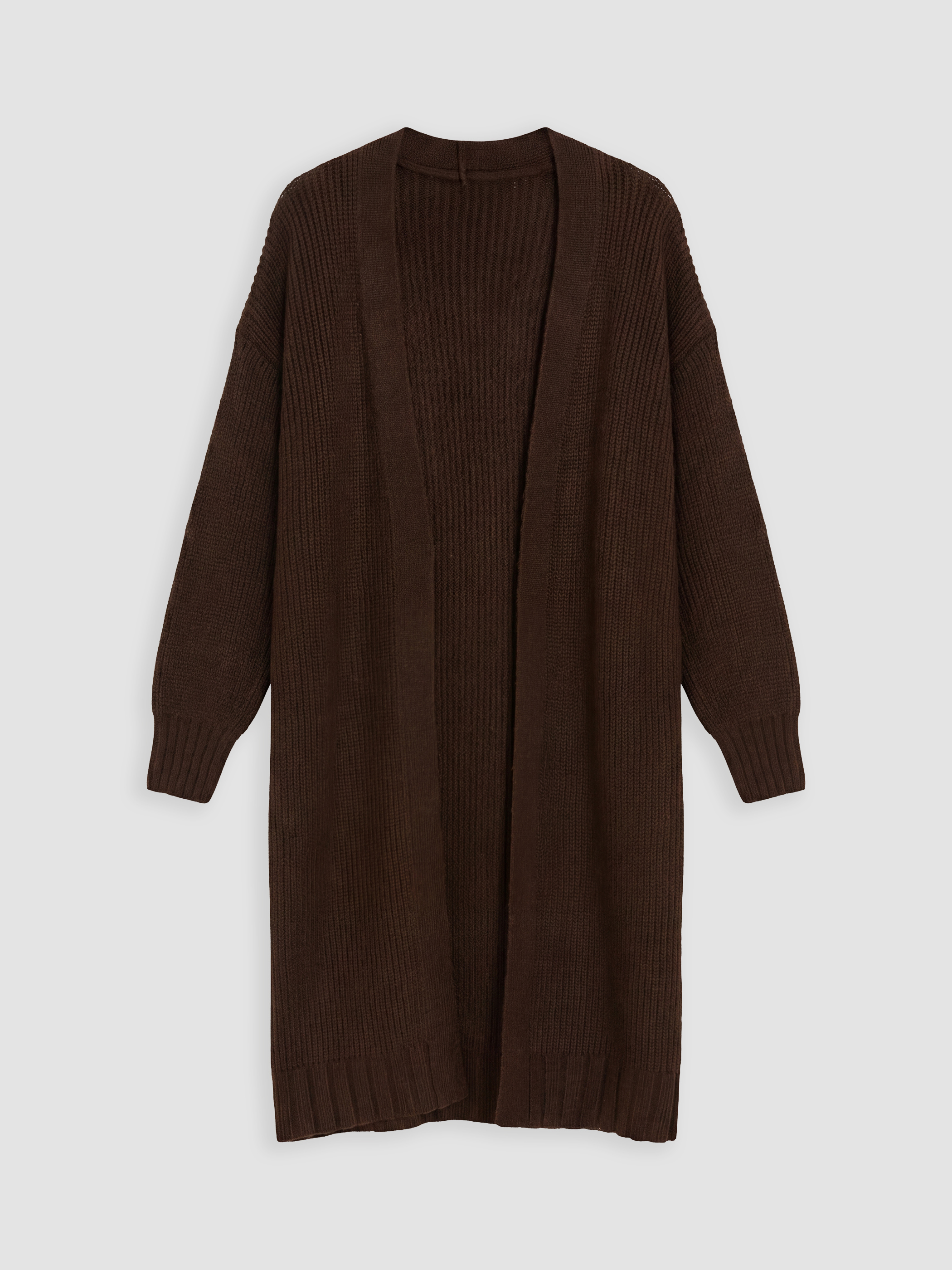 LCW Modest Şal Yaka Oversize Kadın Triko Hırka görsel 5
