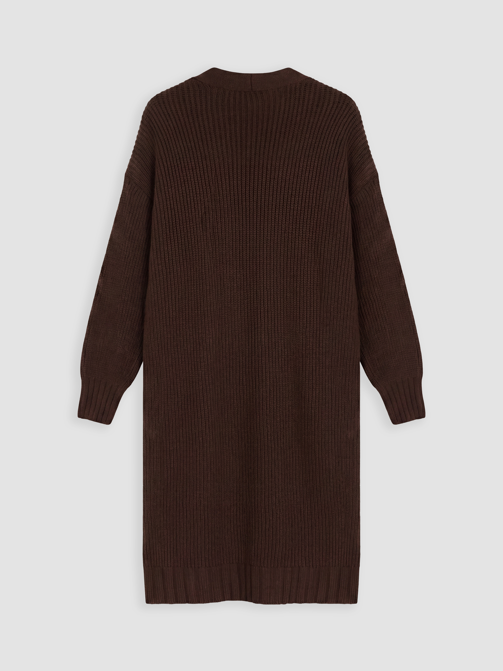 LCW Modest Şal Yaka Oversize Kadın Triko Hırka görsel 7