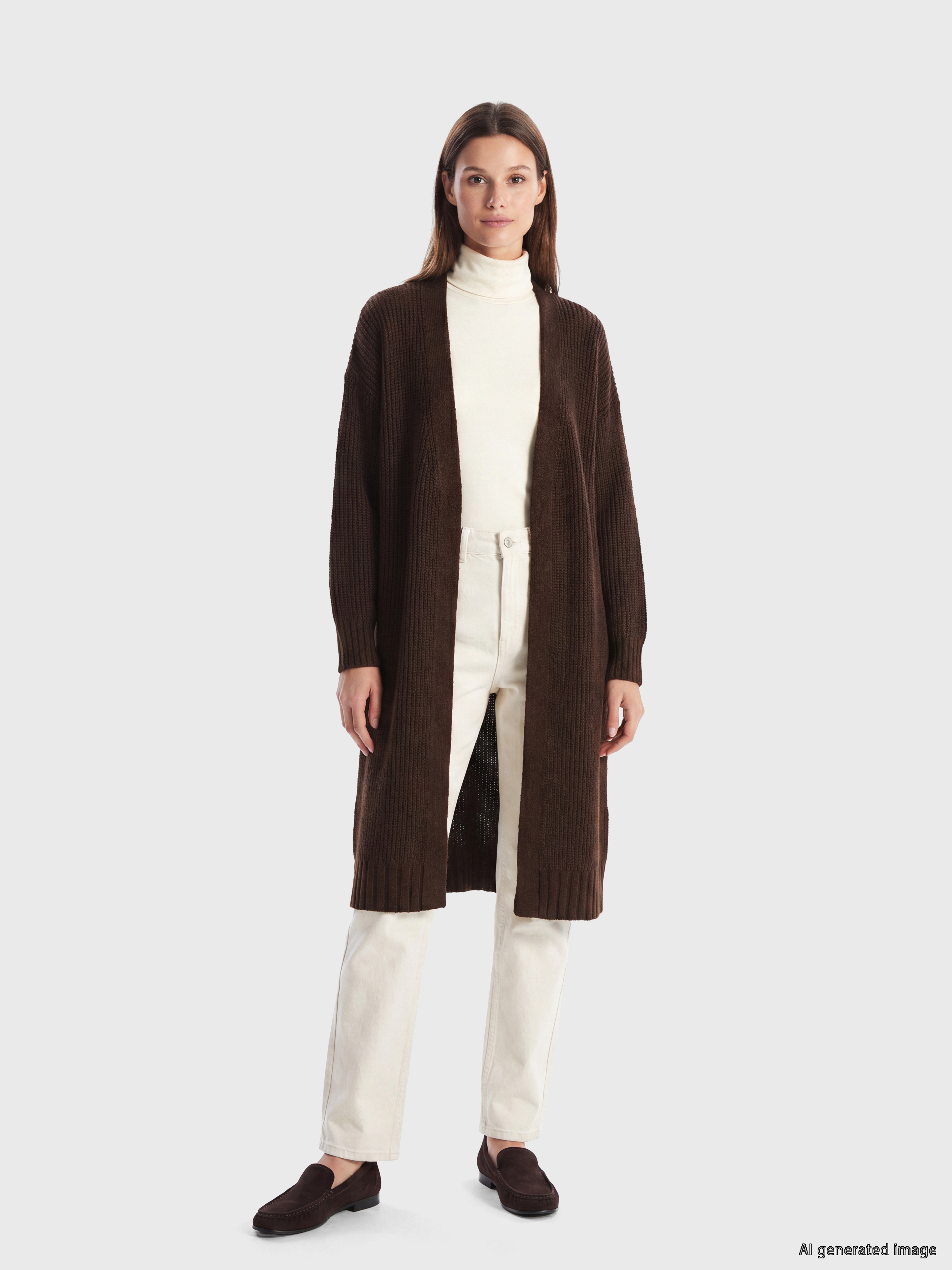LCW Modest Şal Yaka Oversize Kadın Triko Hırka