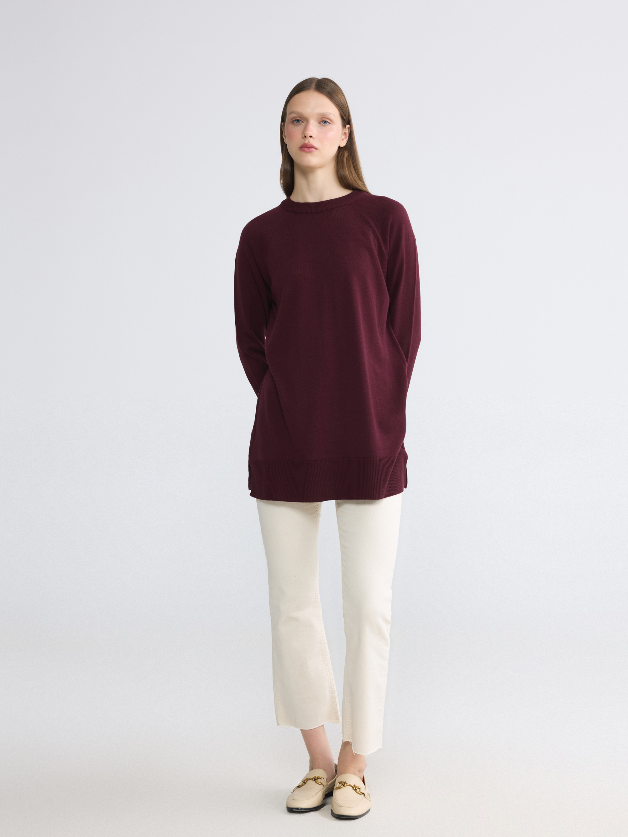 LCW Modest Bisiklet Yaka Kadın Triko Tunik görsel 2
