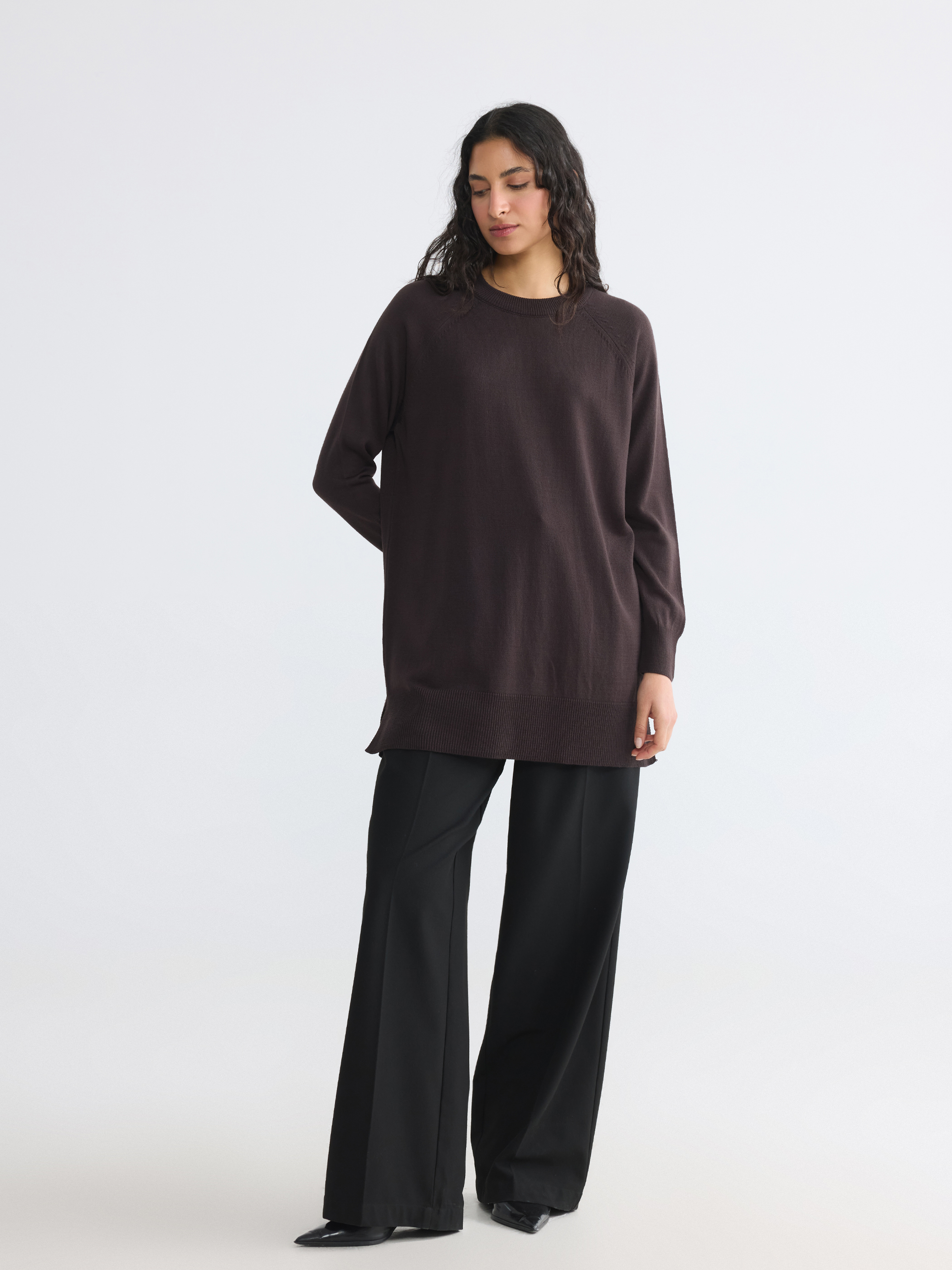 LCW Modest Bisiklet Yaka Kadın Triko Tunik görsel 2